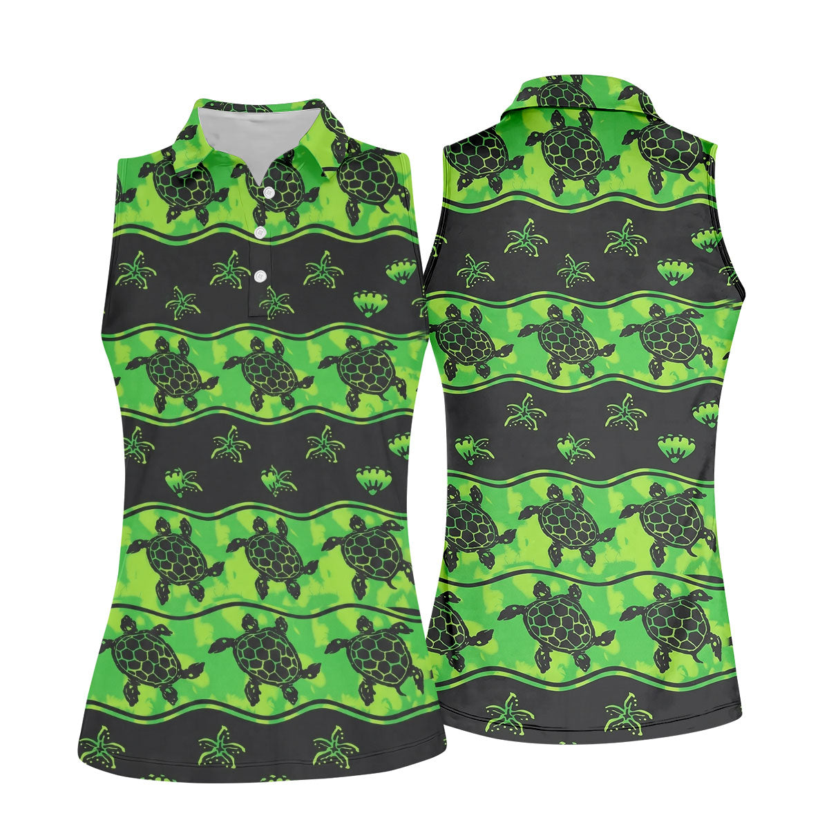 Sea Turtles Sea Creatures Pattern Hawaiian Golf Shirt, Golf Shirt For Women, Golfing Apparel (Copy)