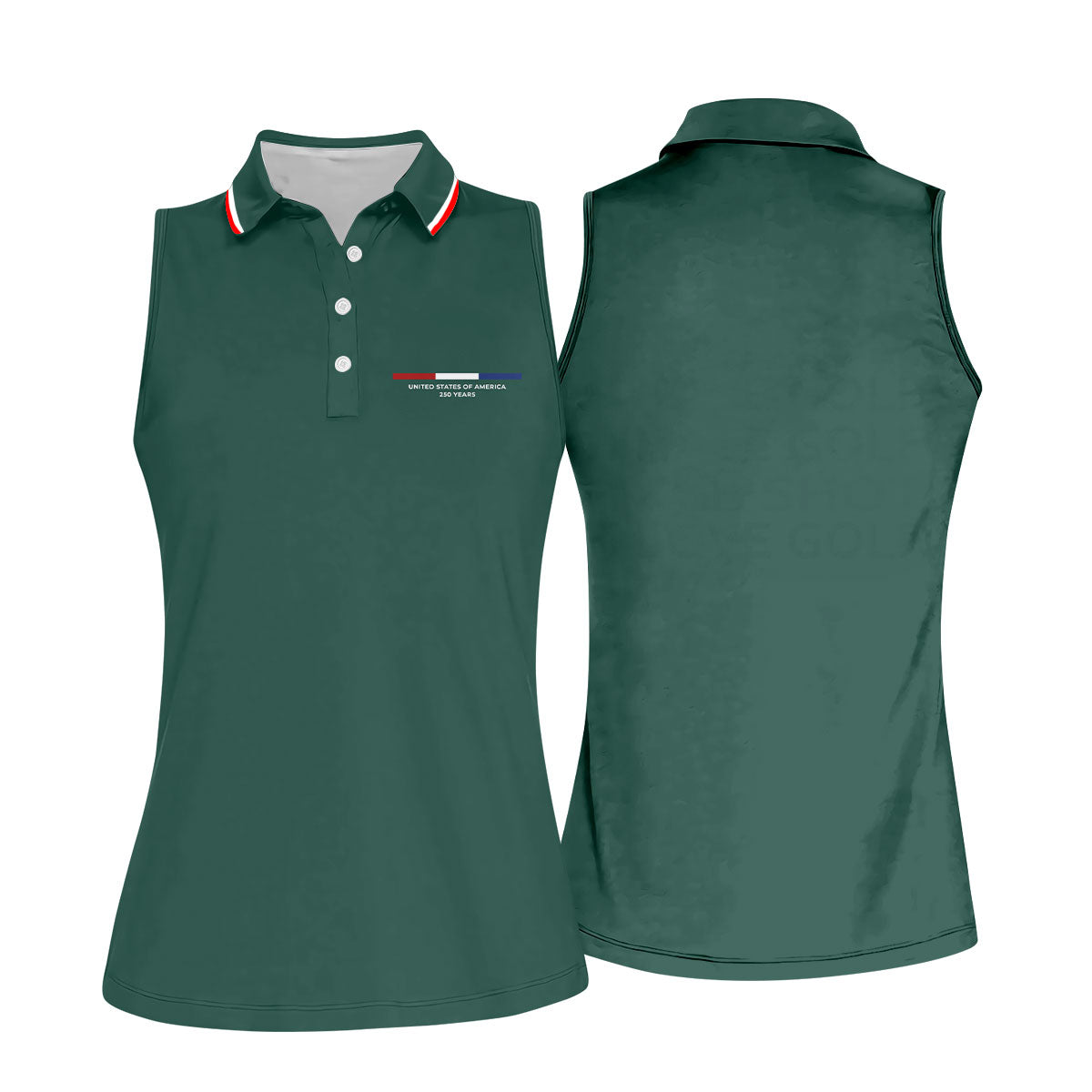 United States Of America 250 Years Green Golf Shirt, Patriotic Golf Shirt, Golf Shirt For Women