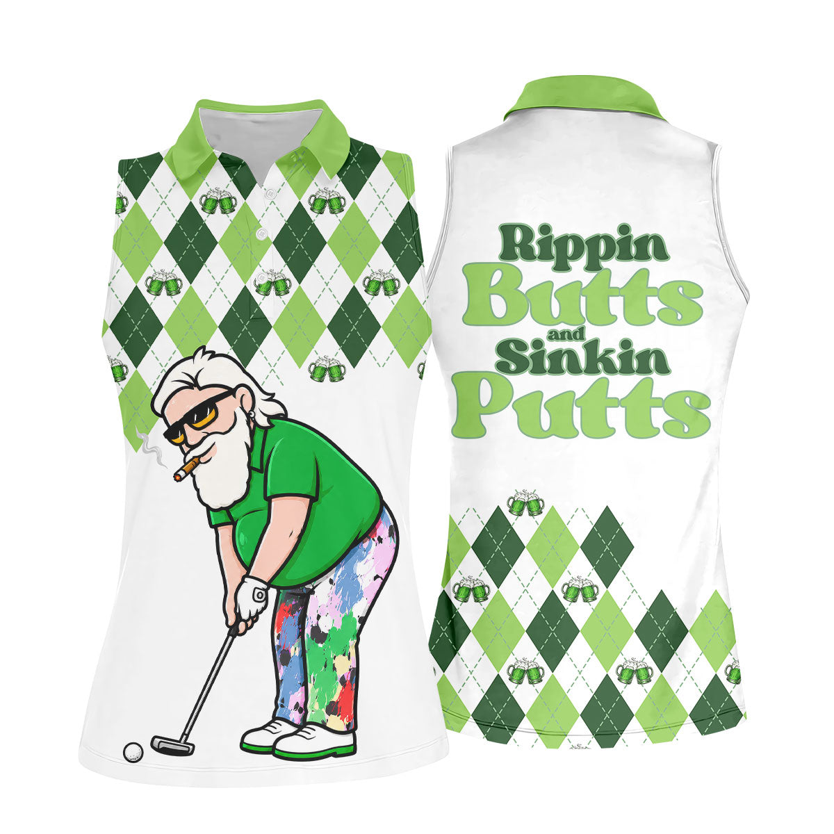 Funny Rippin Butts And Sinkin Putts Polo Shirt, Women’s Golf Polo, Golf Shirts For Women