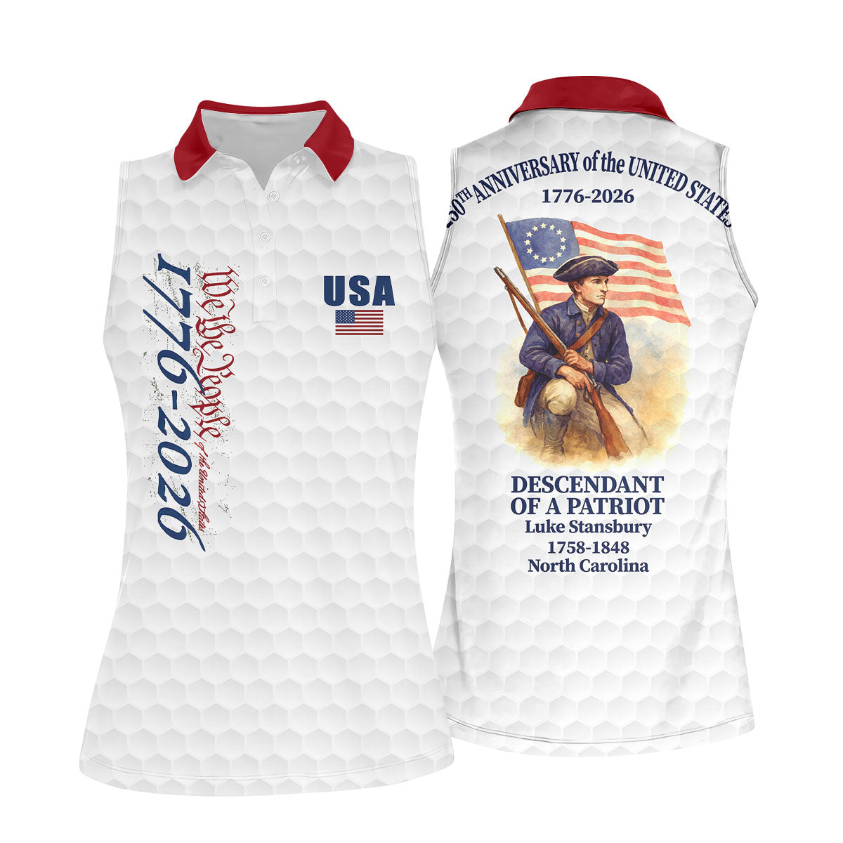 Descendant Of A Patriot We The People Golf Shirt For Women, Patriotic 4th Of July Golf Shirt