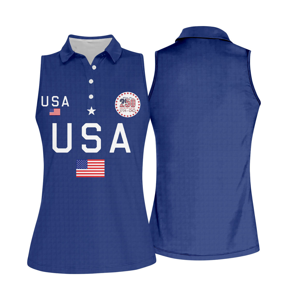 Free For 250 Years Patriotic Golf Shirt, 4th Of July Golf Shirt, 250th Anniversary Women Golf Top