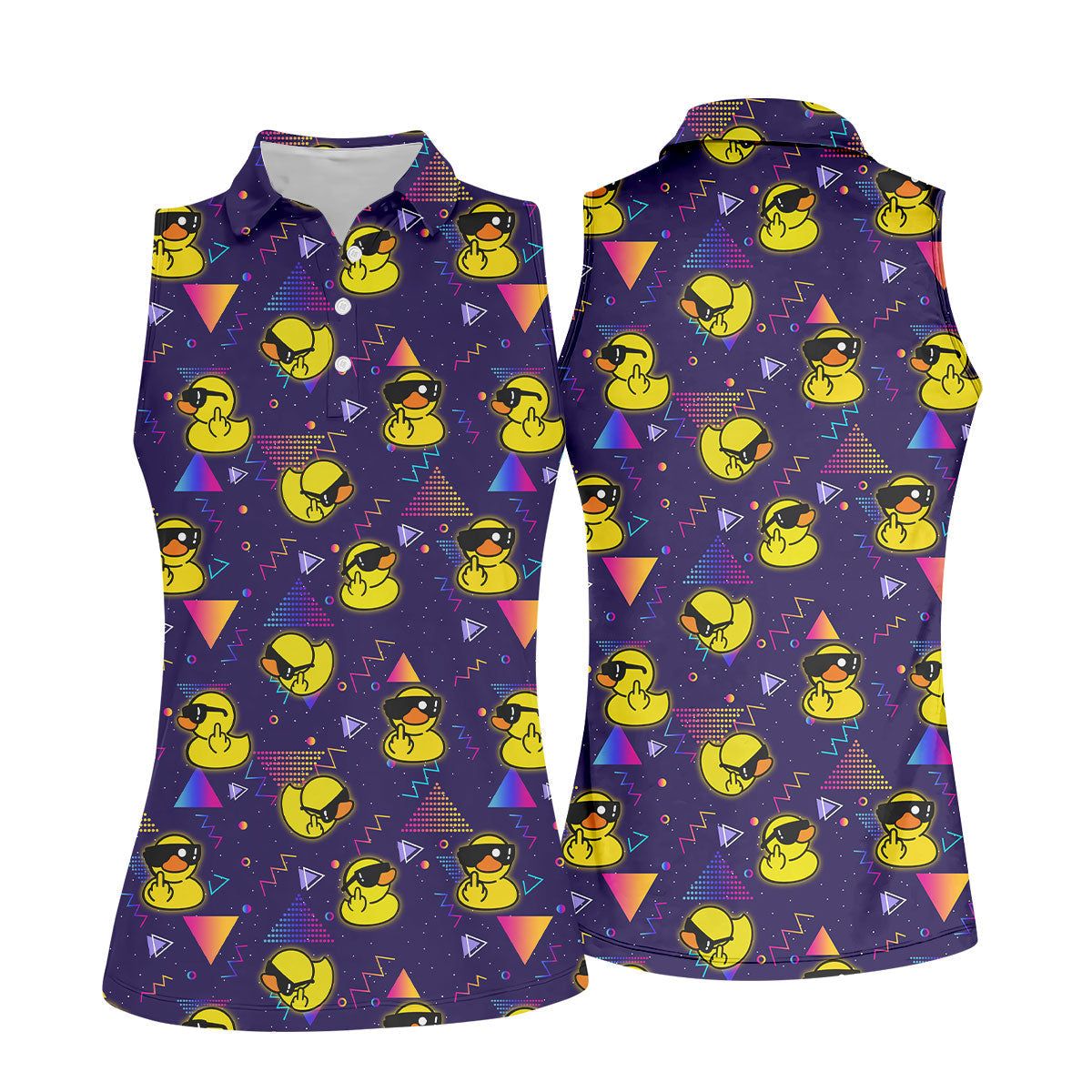 Funny Yellow Duck Sunglasses Golf Shirt, Women's Golf Shirt, Golf Polo For Women, Cute Golf Outfit