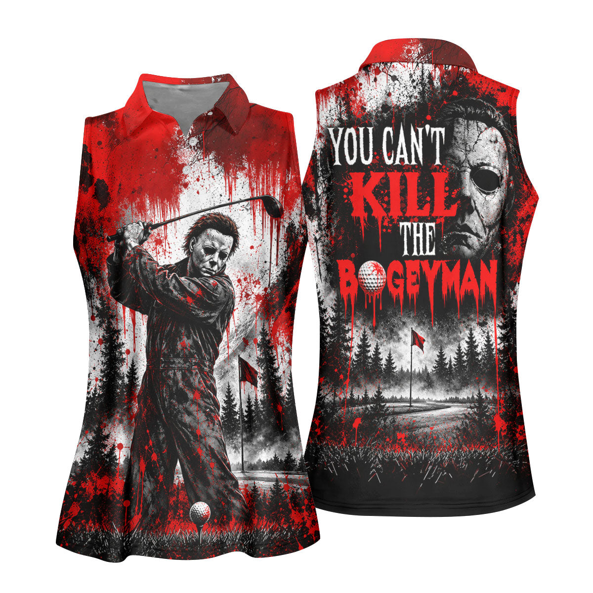 You Can't Kill Bogeyman Halloween Horror Character Polo Shirt, Golf Polo, Womens Golf Tops