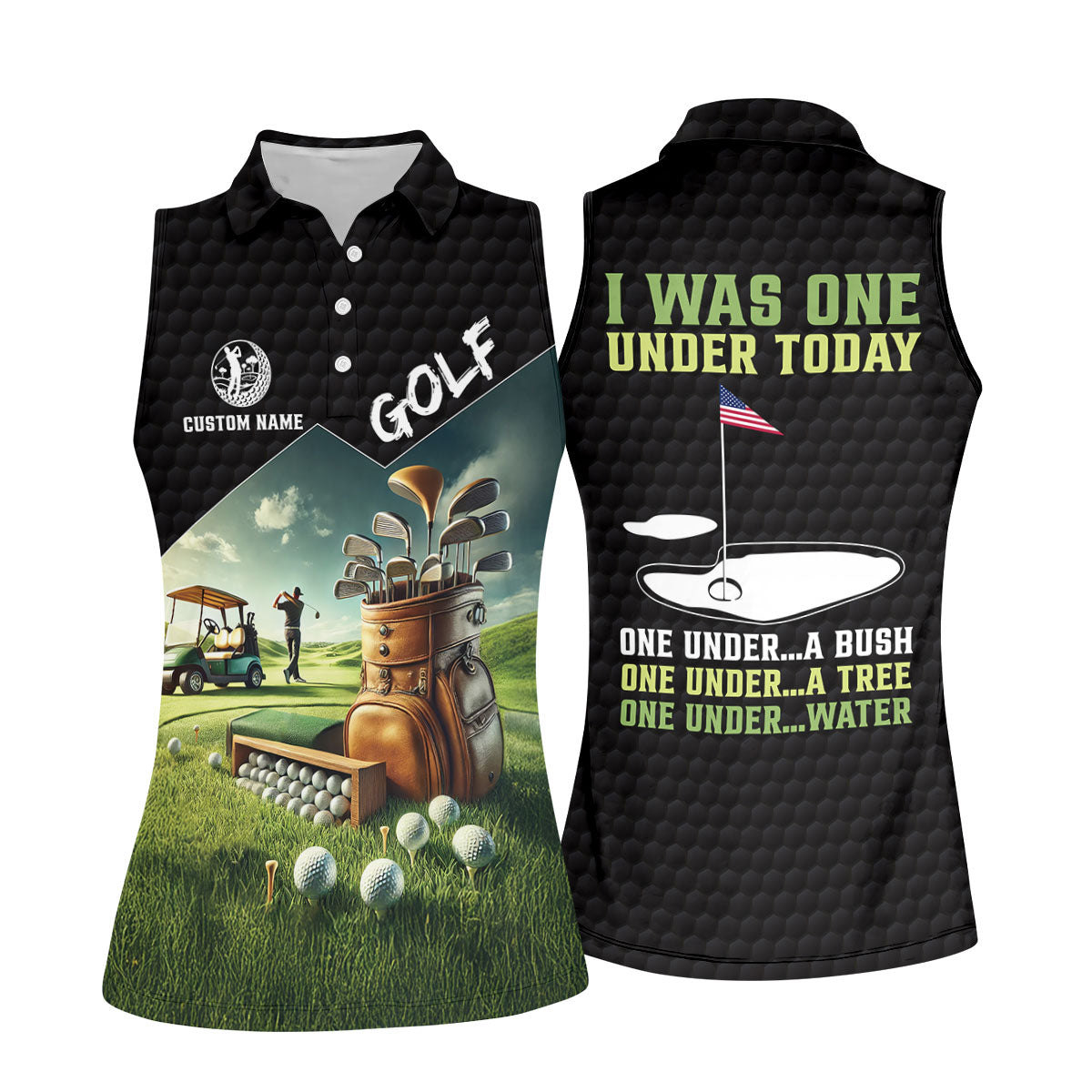 I Was One Under Today Golf Ball Pattern Funny Golf Shirt, Custom Golf Shirts, Golf Shirt For Women