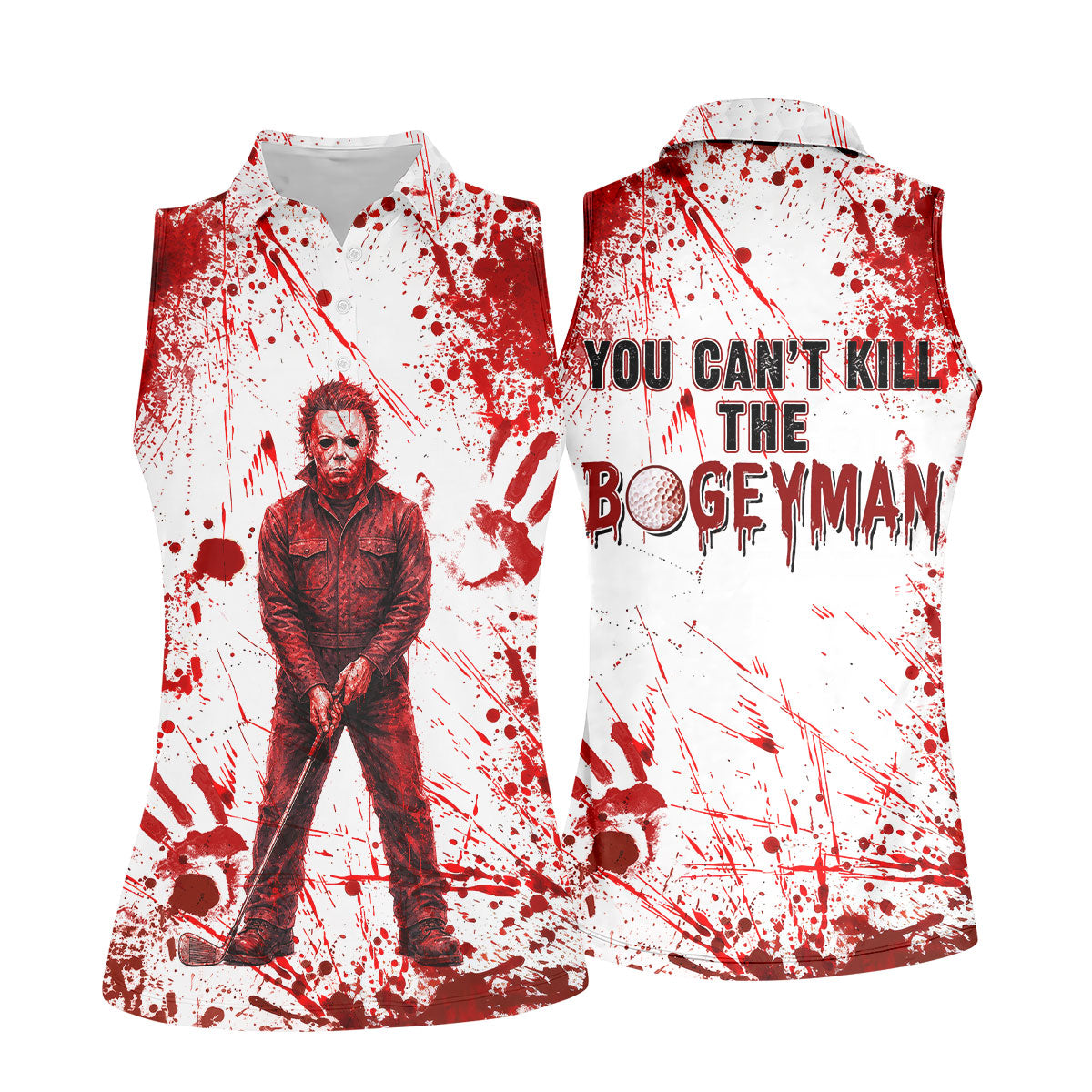 You Can't Kill The Bogeyman Halloween Polo Shirt, Womens Golf Tops, Golf Polo For Women
