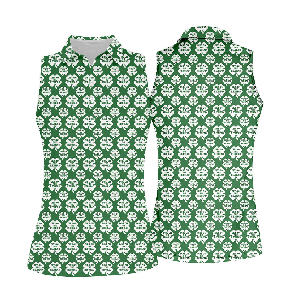 Dibs On The Redhead Lucky Four Leaf Clover St Patrick's Day Golf Shirt, Women's Golf Tops, Ladies Golf Shirts