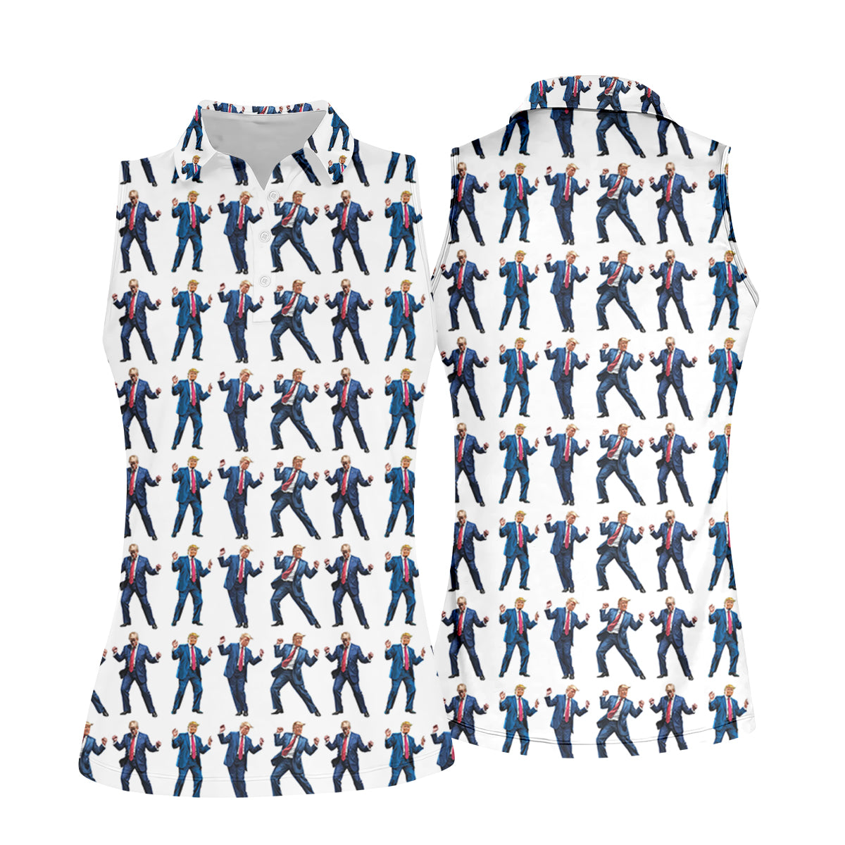 Christmas Trump Dancing Golf Tops For Women, Christmas Golf Polos Shirt, Women Golf Apparel