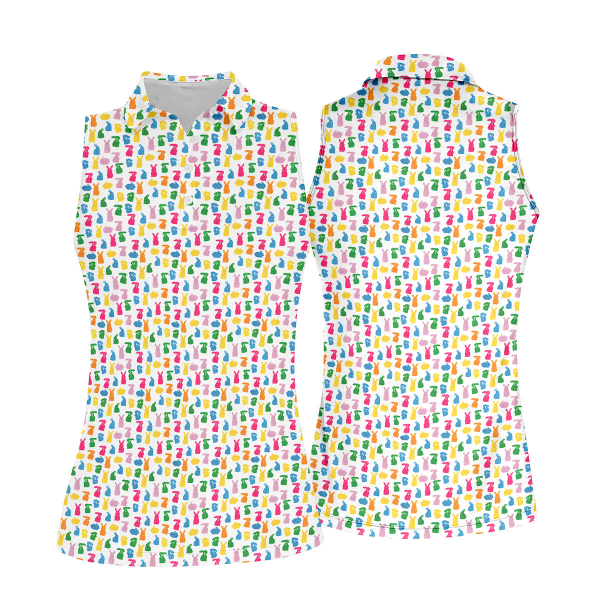Bunny Hops Seamless Pattern Easter Golf Shirt, Women Golf Top, Fun Women's Golf Shirts, Ladies Golf Shirts