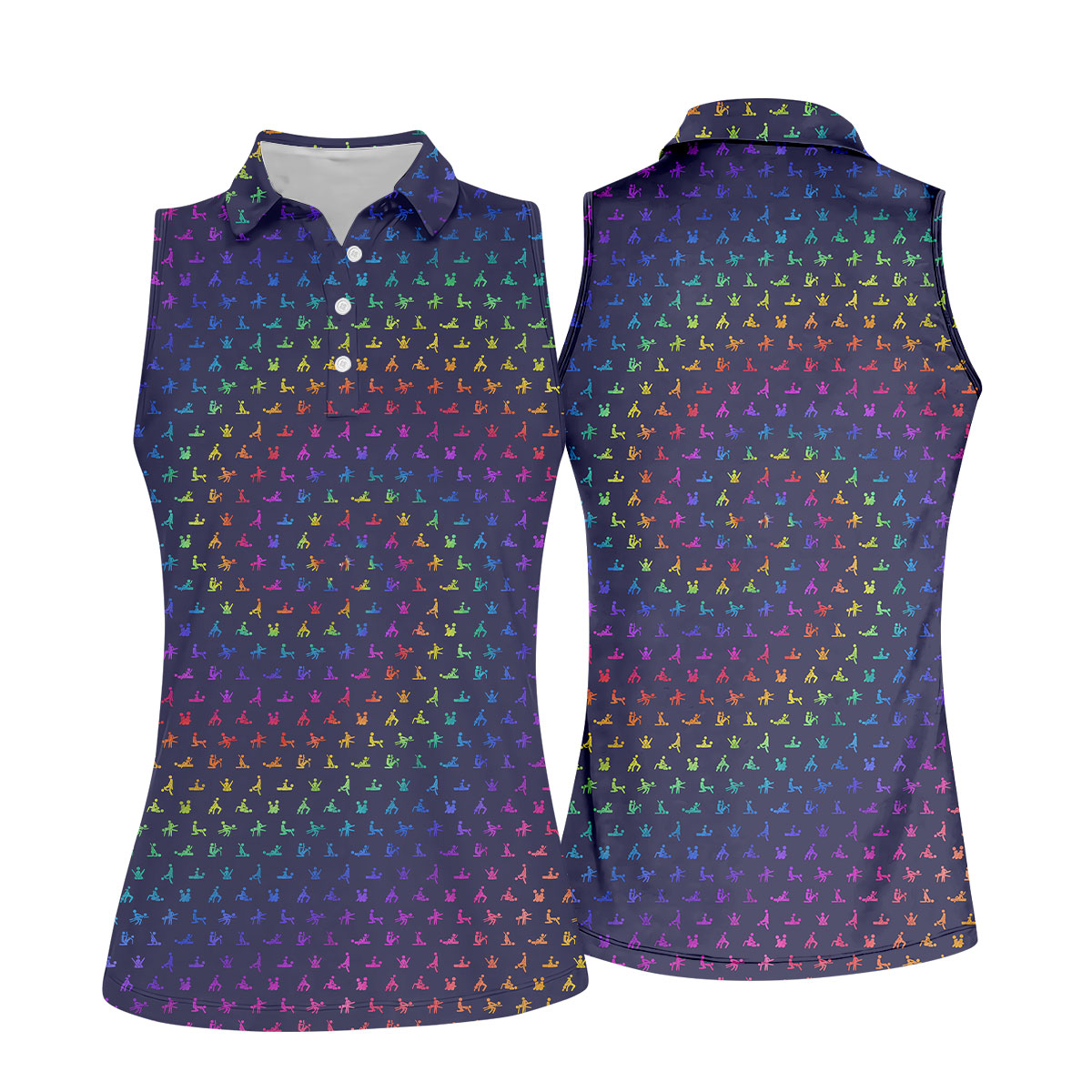 Naughty Position Adult Humor Rainbow Effect Women Golf Top, Festive Ladies Golf Tops, Ladies Golf Shirts