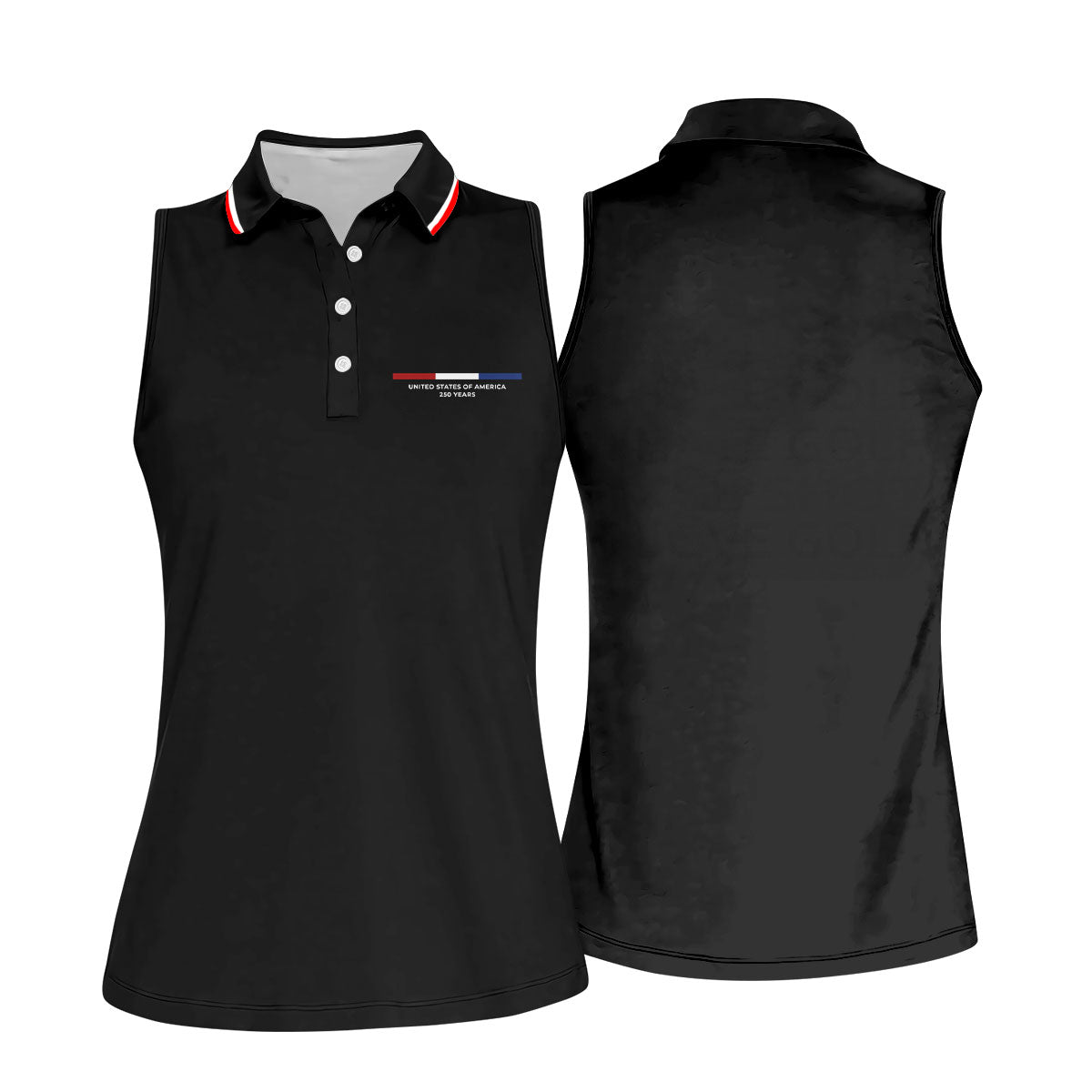United States Of America 250 Years Black Golf Shirt, Patriotic Golf Shirt, Golf Shirt For Women