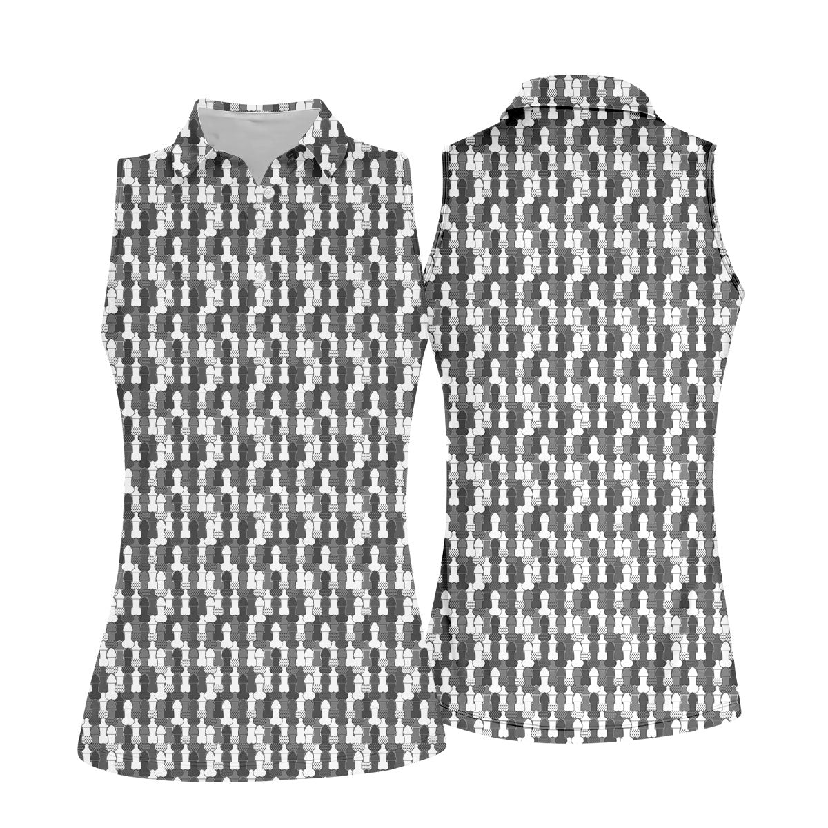 Funny Dirty Grey And White Women's Golf Tops, Fun Women's Golf Shirts, 250th Anniversary Ladies Golf Shirts