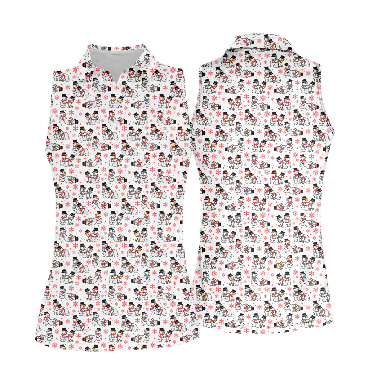 Naughty Snowman White Golf Shirt, Christmas Golf Shirt, Fun Women's Golf Shirts, Ladies Golf Polos