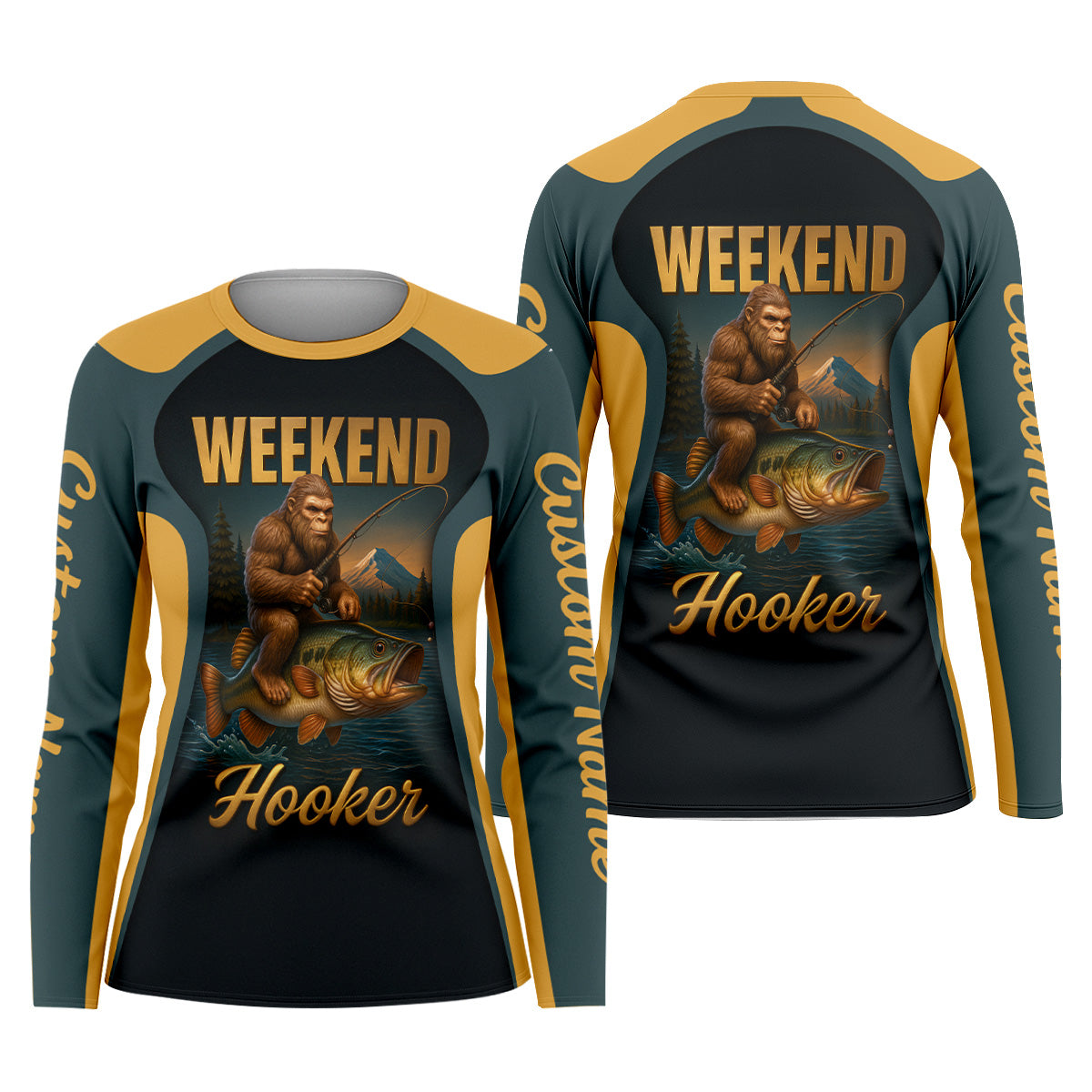 Weekend Hooker Sasquatch Fishing UPF Shirts, Women SPF Shirt, Female Fishing Shirts