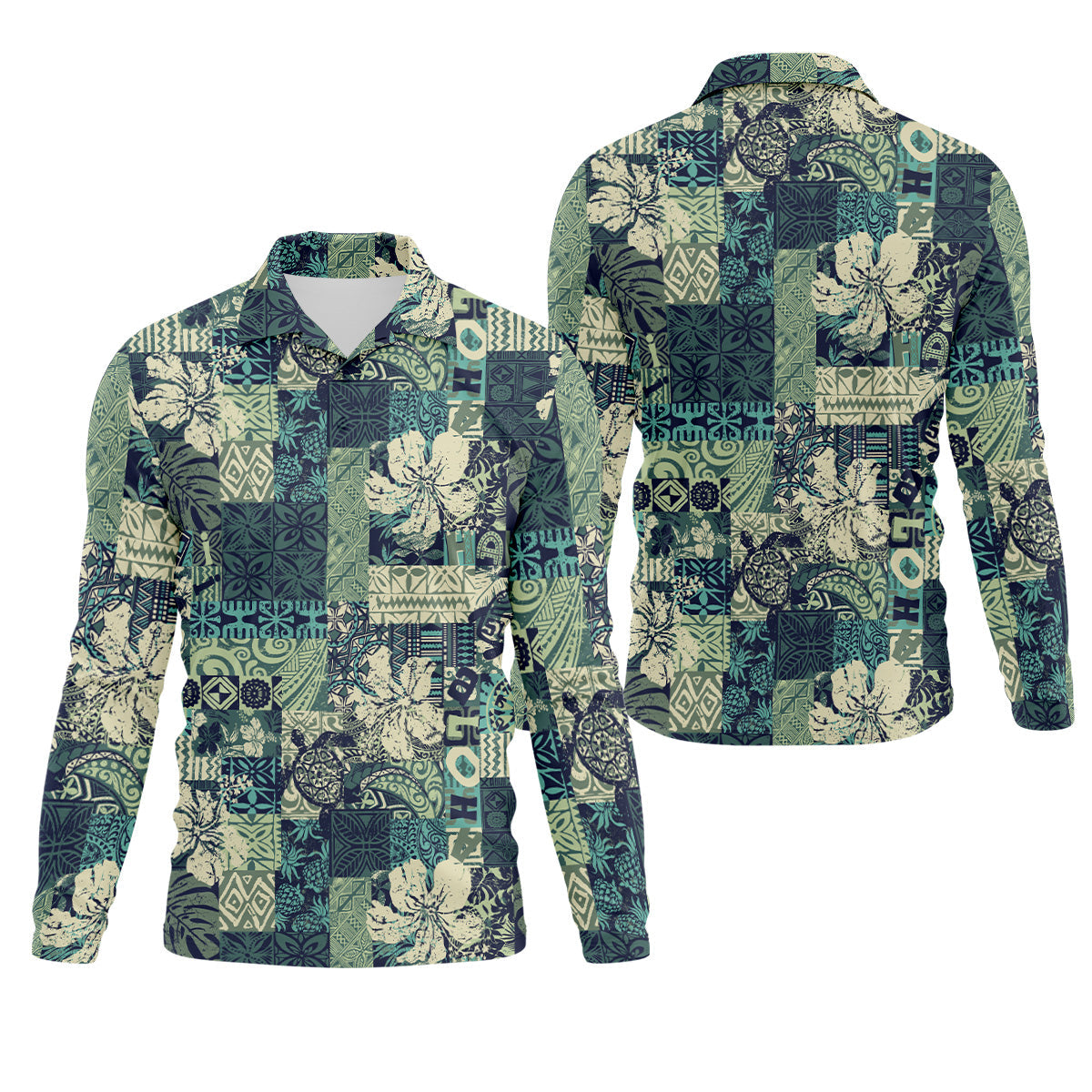 Tribal Aztec Pattern Fishing UPF Shirts, Tropical Floral Men Fishing Shirt, Gift For Fisherman