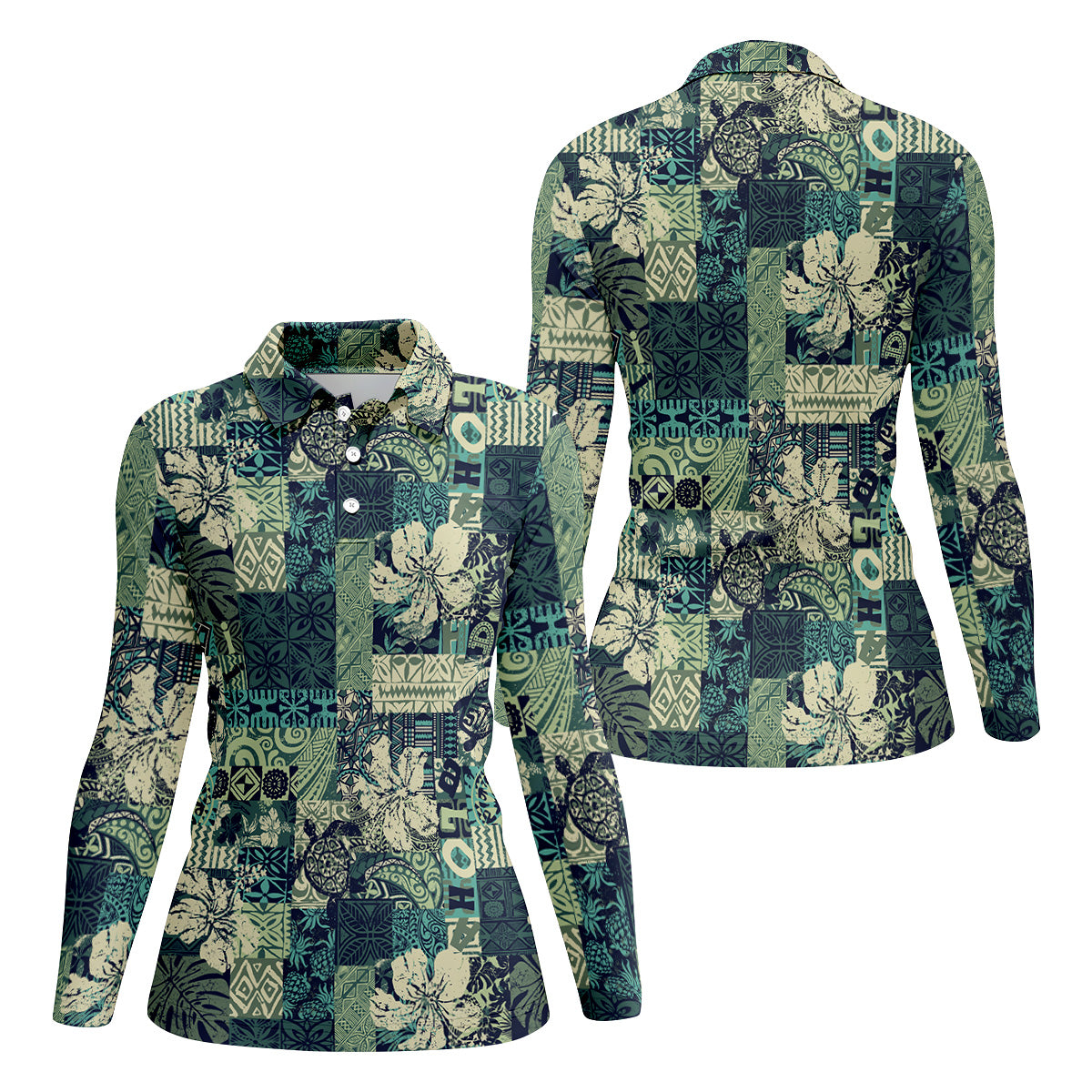 Tribal Aztec Pattern Fisherwomen Fishing UPF Shirts, Tropical Floral Women Fishing Shirt, Gift For Fisherman