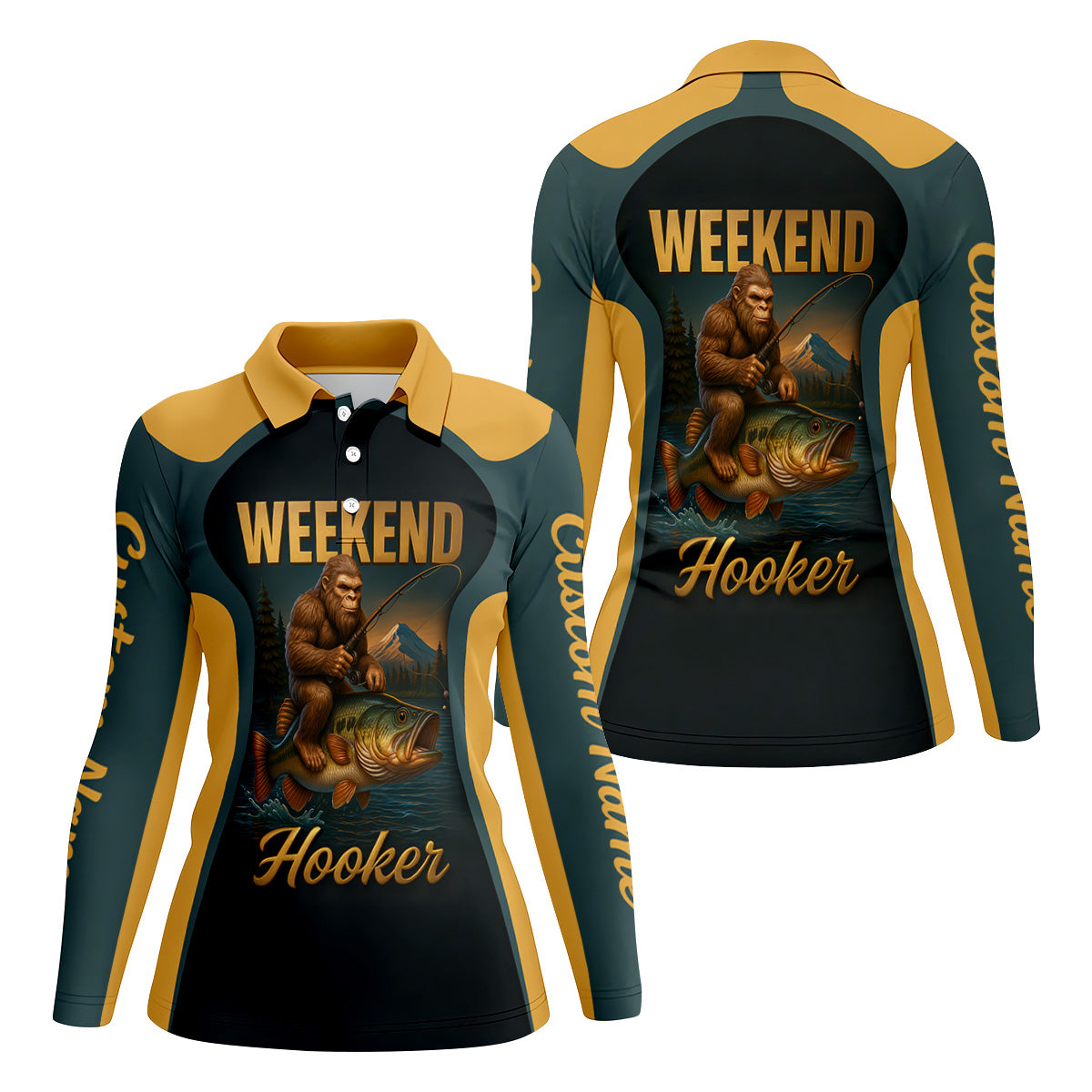 Weekend Hooker Sasquatch Fishing UPF Shirts, Women SPF Shirt, Female Fishing Shirts