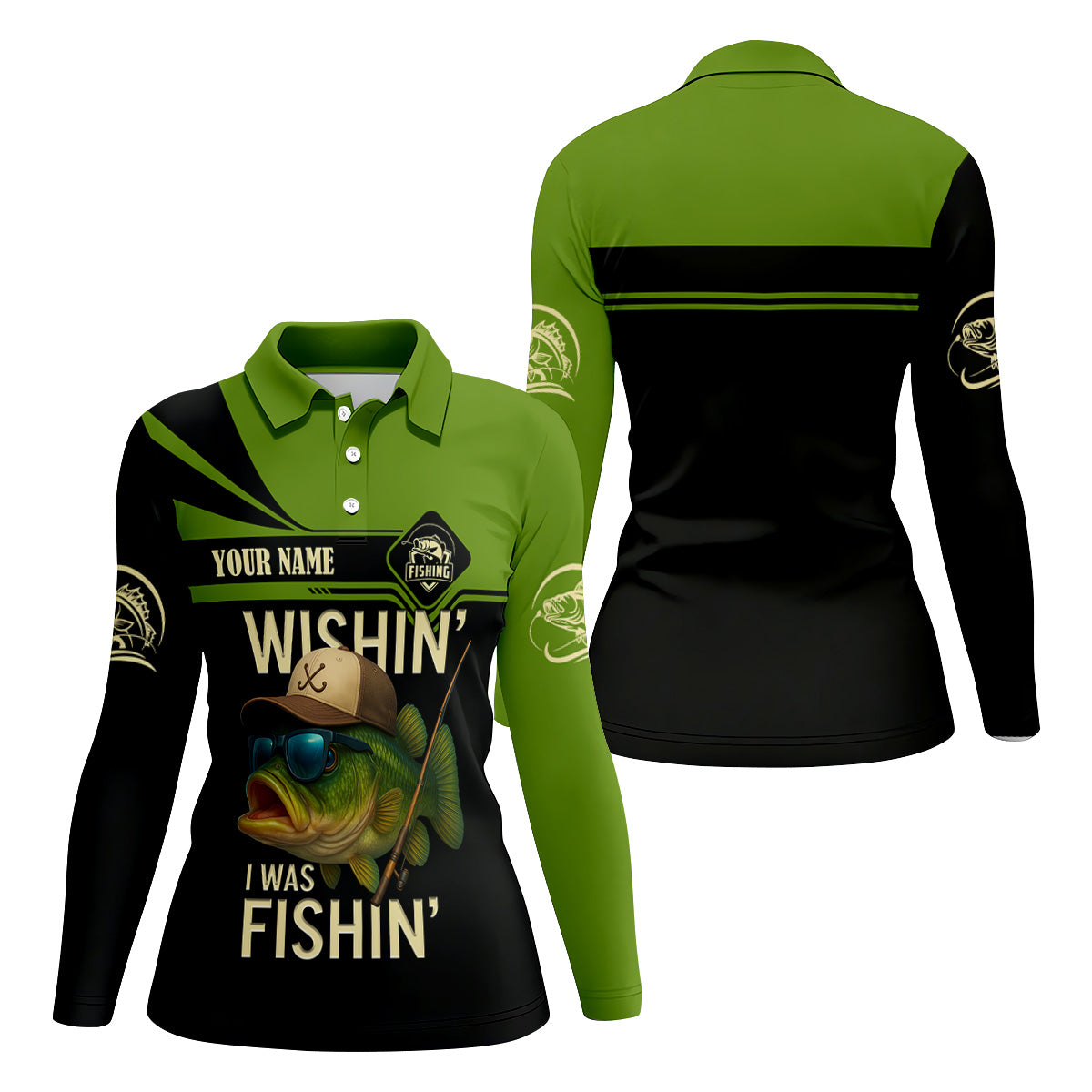 Wishing I Was Fishing Funny Fishing Shirt, Bass Fishing Shirt, Women SPF Shirt, Women Fishing Shirt