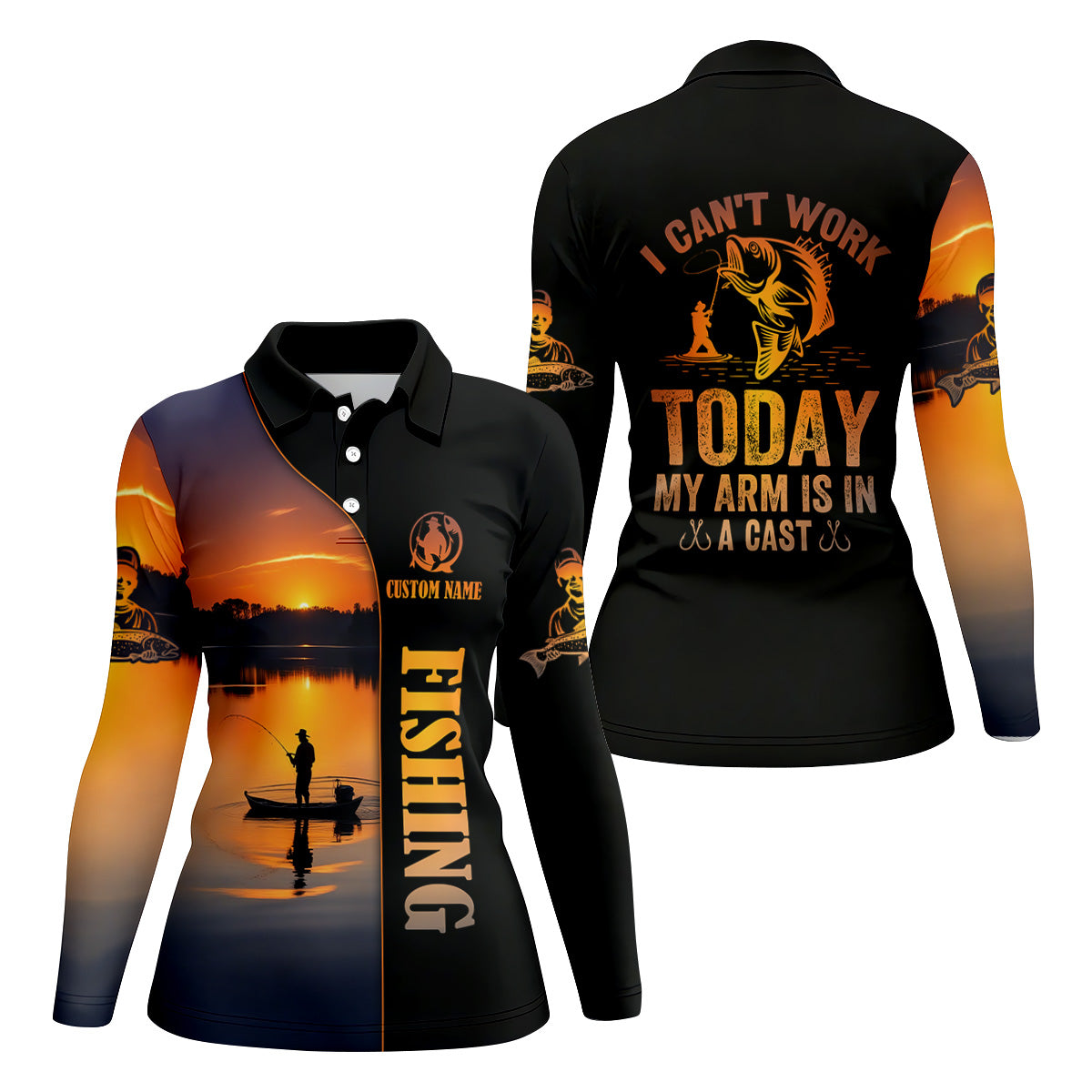 Sunset Fishing Shirt Long Sleeve, Hooded Sun Shirt, Women Fishing Shirt, Camo Shirts For Women