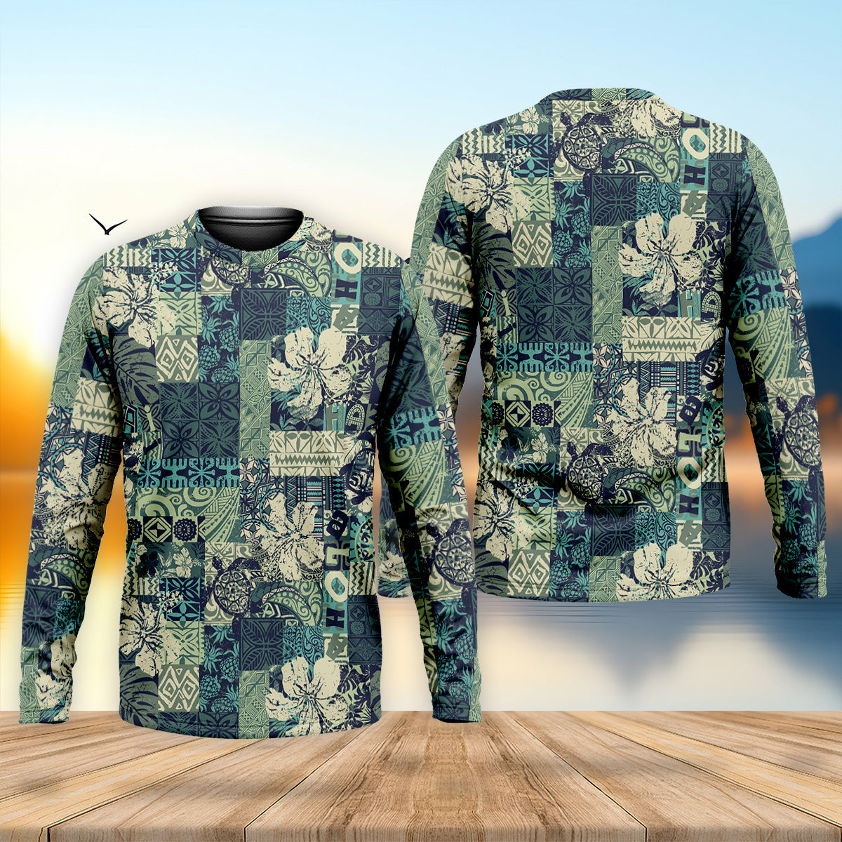 Tribal Aztec Pattern Fishing UPF Shirts, Tropical Floral Men Fishing Shirt, Gift For Fisherman