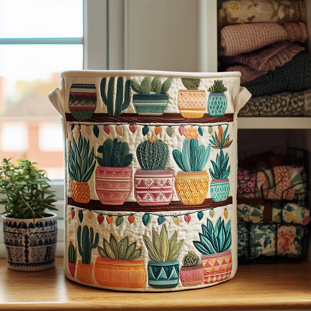Succulent Dreams Laundry Basket Laundry Gifts, Housewarming Gift Ideas, Mother's Day Gifts
