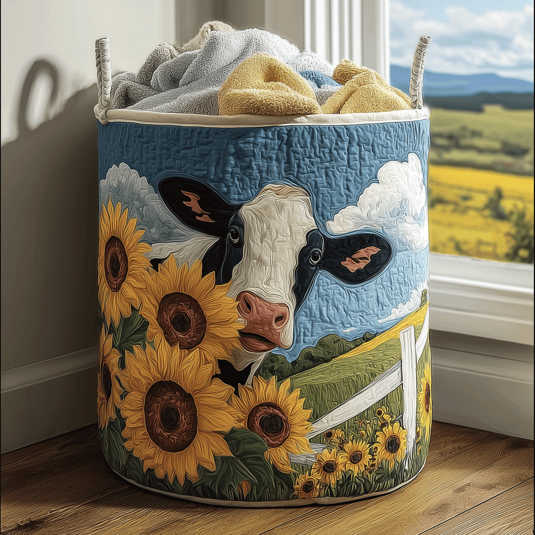 Sunny Cow Laundry Basket Laundry Gifts, Housewarming Gift Ideas, Mother's Day Gifts