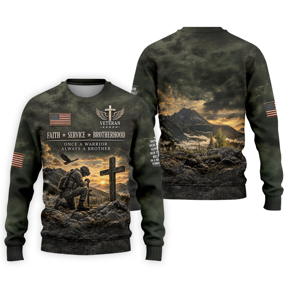 Veterans Day Praying Soldier Cross Polo Shirt, Polo Shirts For Men, Mens Golf Shirts