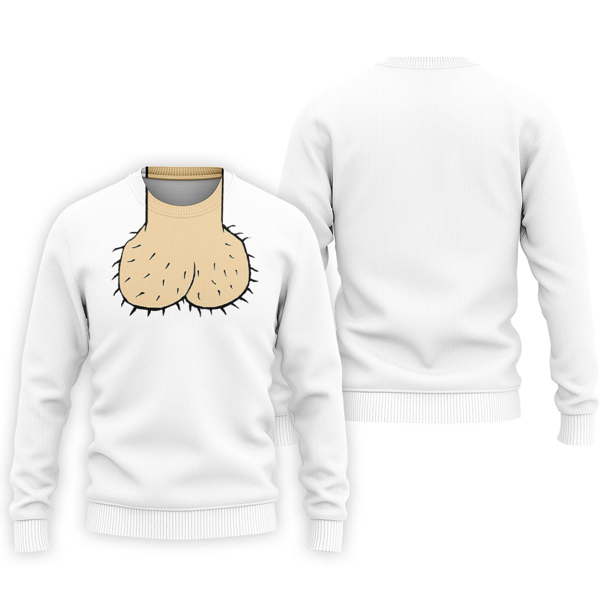 White Funny Dickhead Faux Chest Golf Shirt, Adult Gag Gift Shirt, Rude Humor Shirt