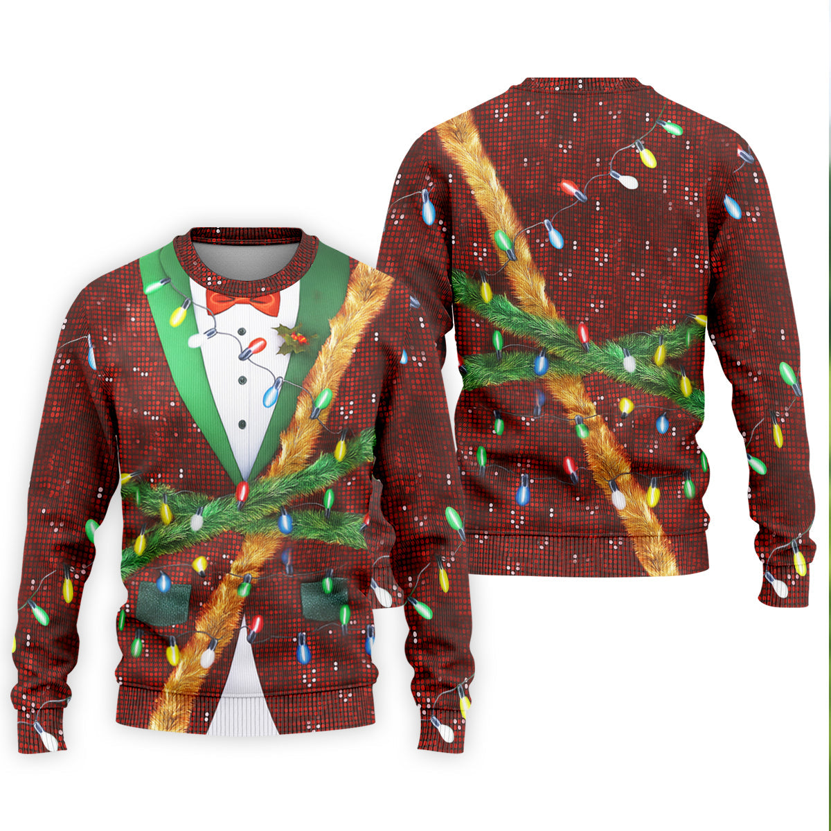 Christmas Lights Disco Ball Pattern Men's Golf Polo Shirts, Christmas Golf Shirt, Golf Gift For Men