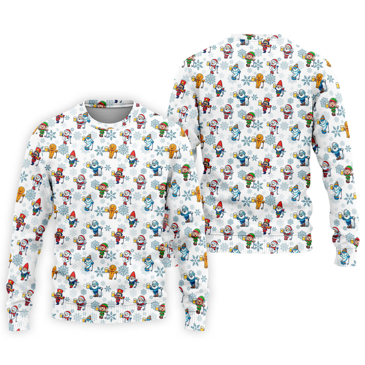Christmas Characters Golf And Beer White Men's Funny Golf Shirts, Christmas Golf Shirt, Polo Shirts For Men