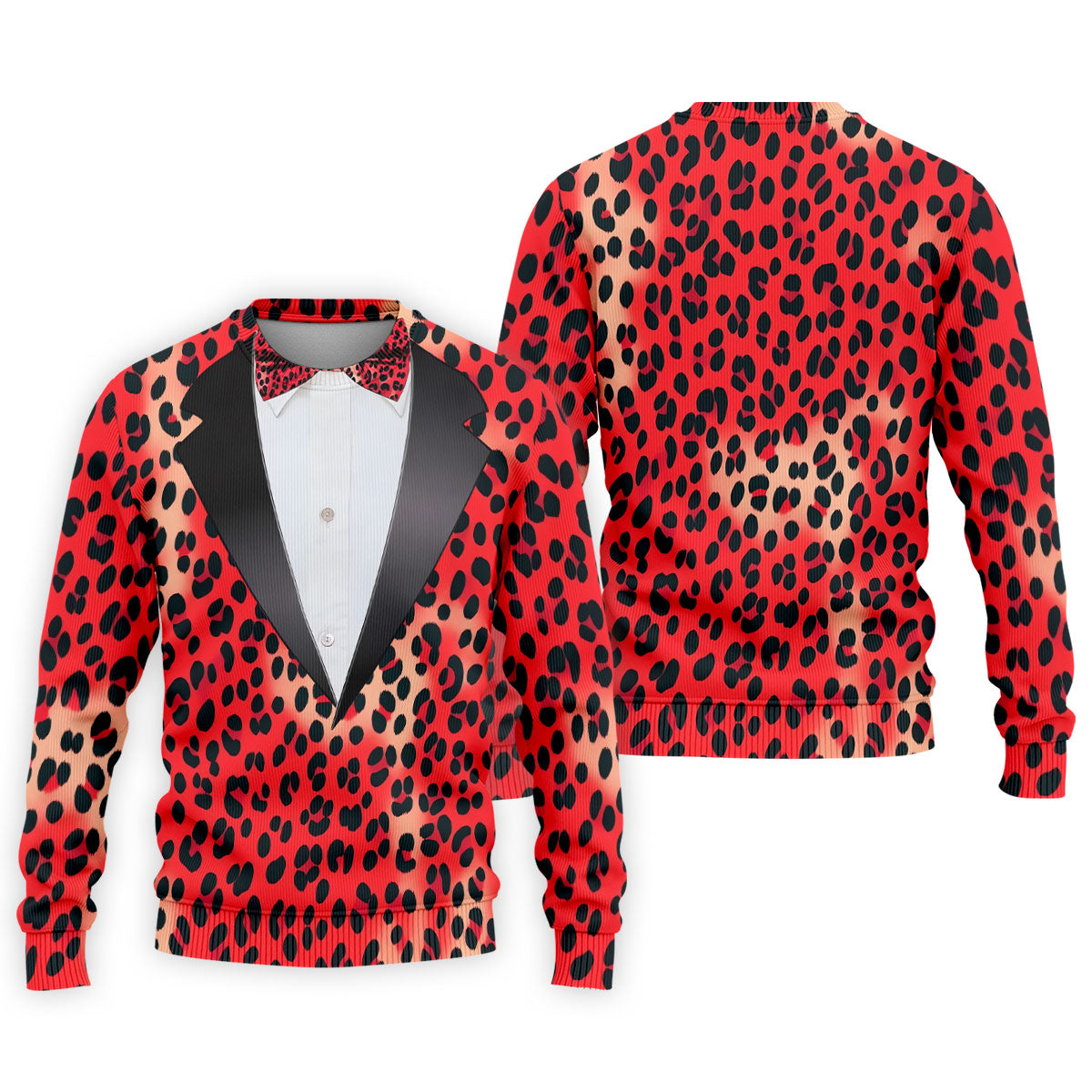 Red Leopard Funny Costume Hawaiian Golf Shirt, Polo Shirts For Men, Golf Shirts For Men