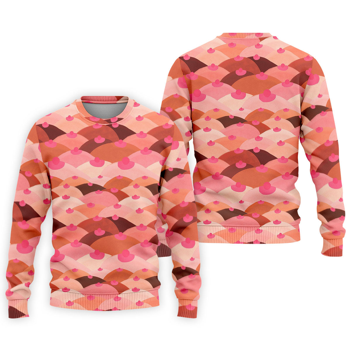 Funny Pink Abstract Body Print Golf Shirt, Men's Golf Shirt, Golf Shirts For Men, Polo Shirts For Men