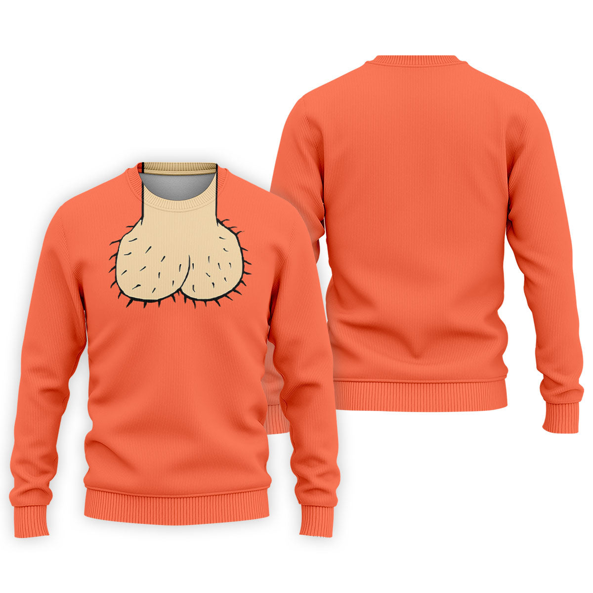 Orange Funny Dickhead Faux Chest Golf Shirt, Golf Shirts For Men, Mens Golf Apparel