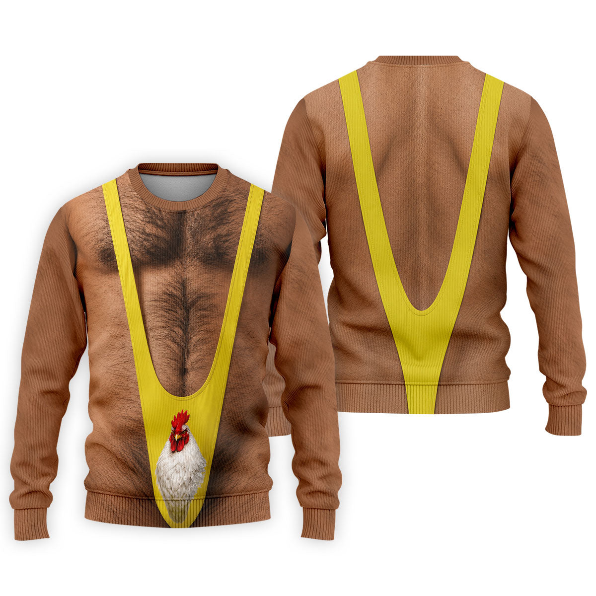 Funny Chicken Yellow Singlet Body Golf Shirt, Mens Golf Polo, Printed Golf Shirts