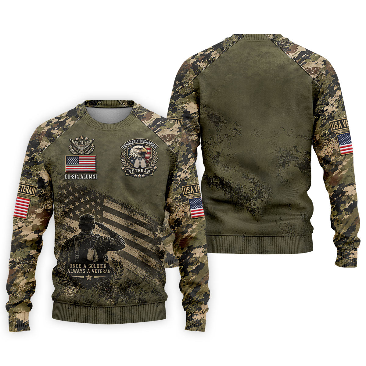 DD-214 Honorably Discharged Camo Polo Shirt, Veterans Day Shirt, Mens Golf Shirts