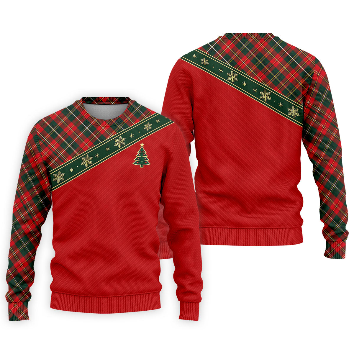 Red Plaid Snowflake Tree Christmas Golf Shirt, Mens Golf Polo, Golf Shirts For Men