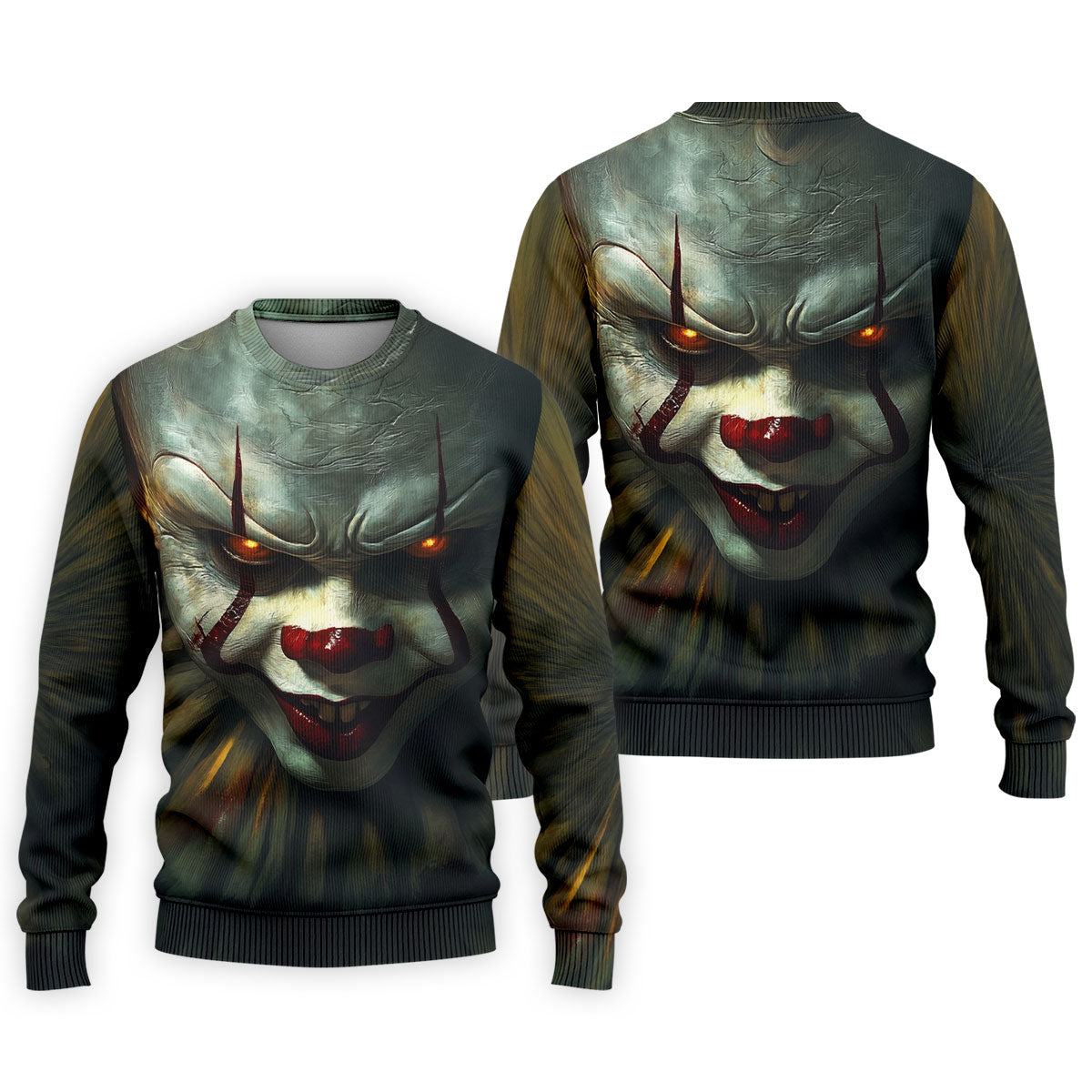 Scary Clown Face Halloween Polo Shirt, Golf Polo Shirts For Men, Mens Golf Apparel
