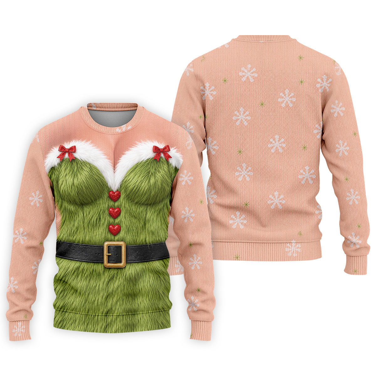 Green Furry Christmas Costume Polo Shirt, Men's Golf Shirt, Golf Apparel For Men