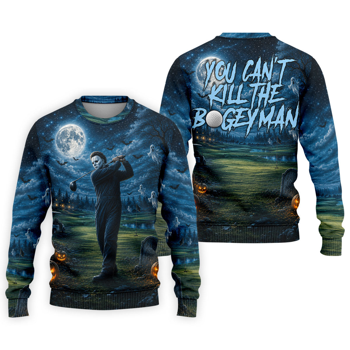 You Can't Kill The Bogeyman Halloween Ghost Polo Shirt, Mens Golf Shirts, Mens Polo Shirts