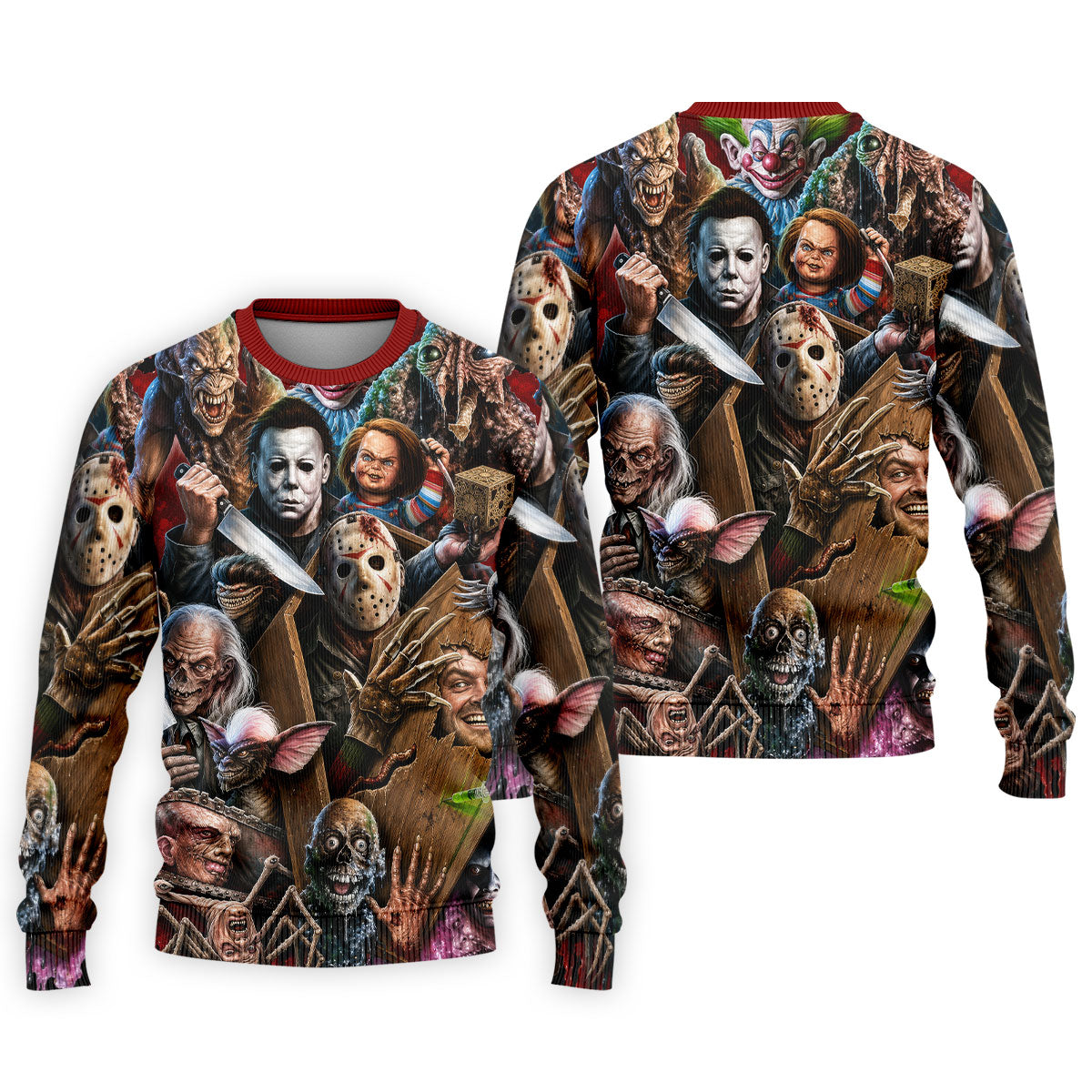 Classic Horror Character Halloween Golf Shirt, Mens Golf Apparel, Hawaiian Golf Shirt
