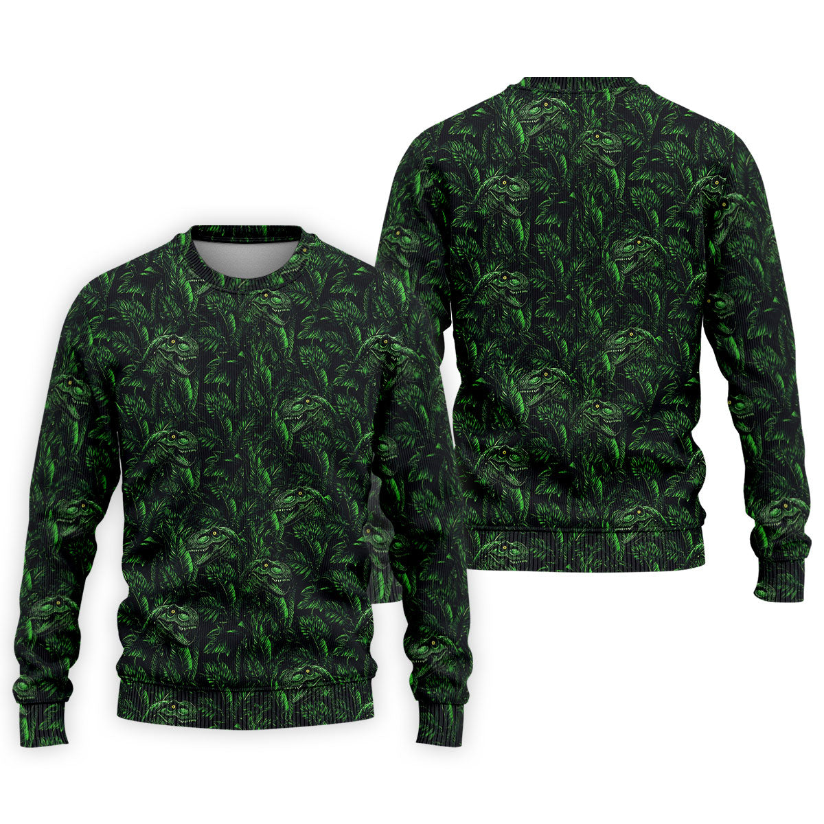 Dinosaurs In The Forest Deep Forest Green Hawaiian Golf Shirt, Polo Shirts For Men