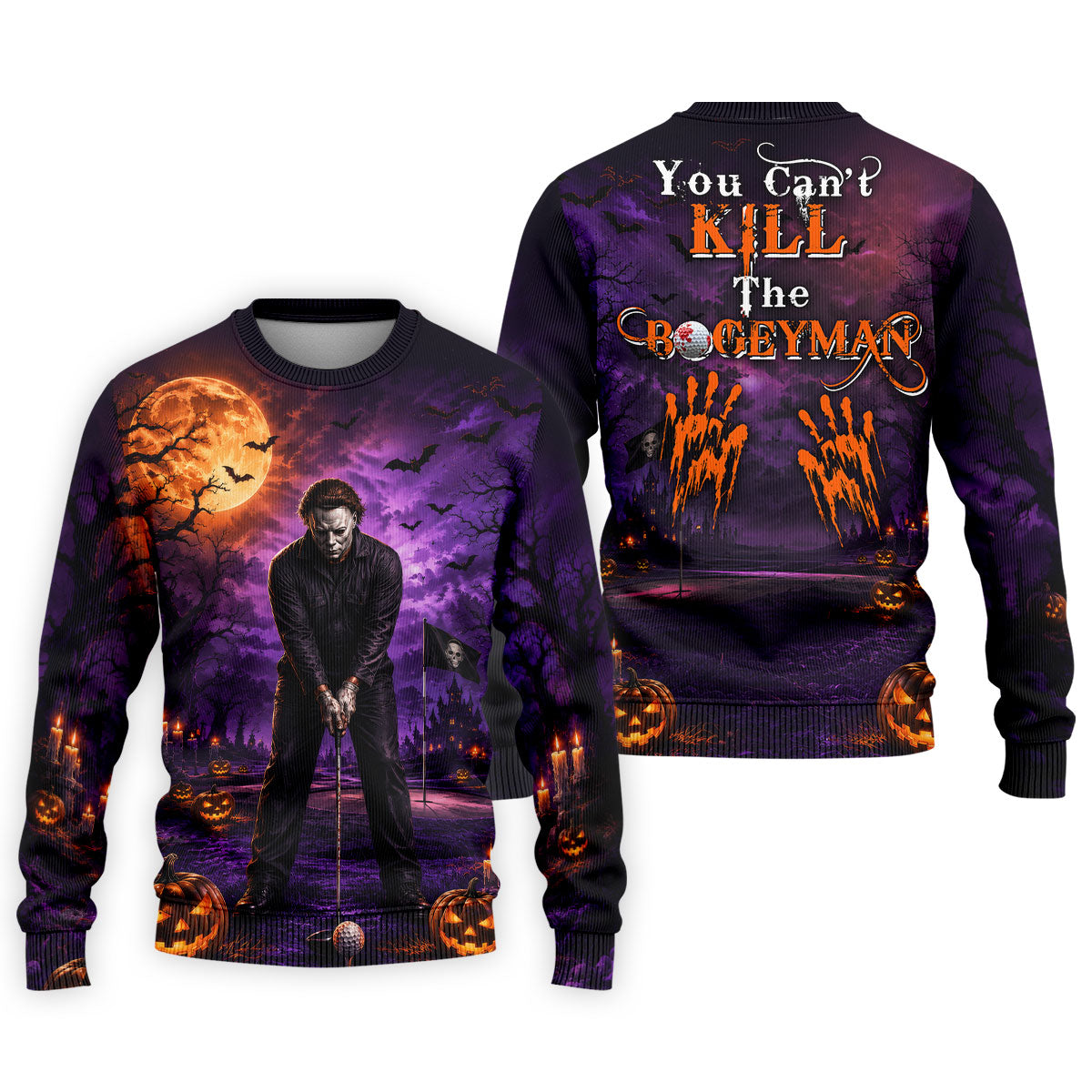 You Can't Kill The Bogeyman Halloween Polo Shirt, Hawaiian Golf Shirt, Mens Golf Apparel