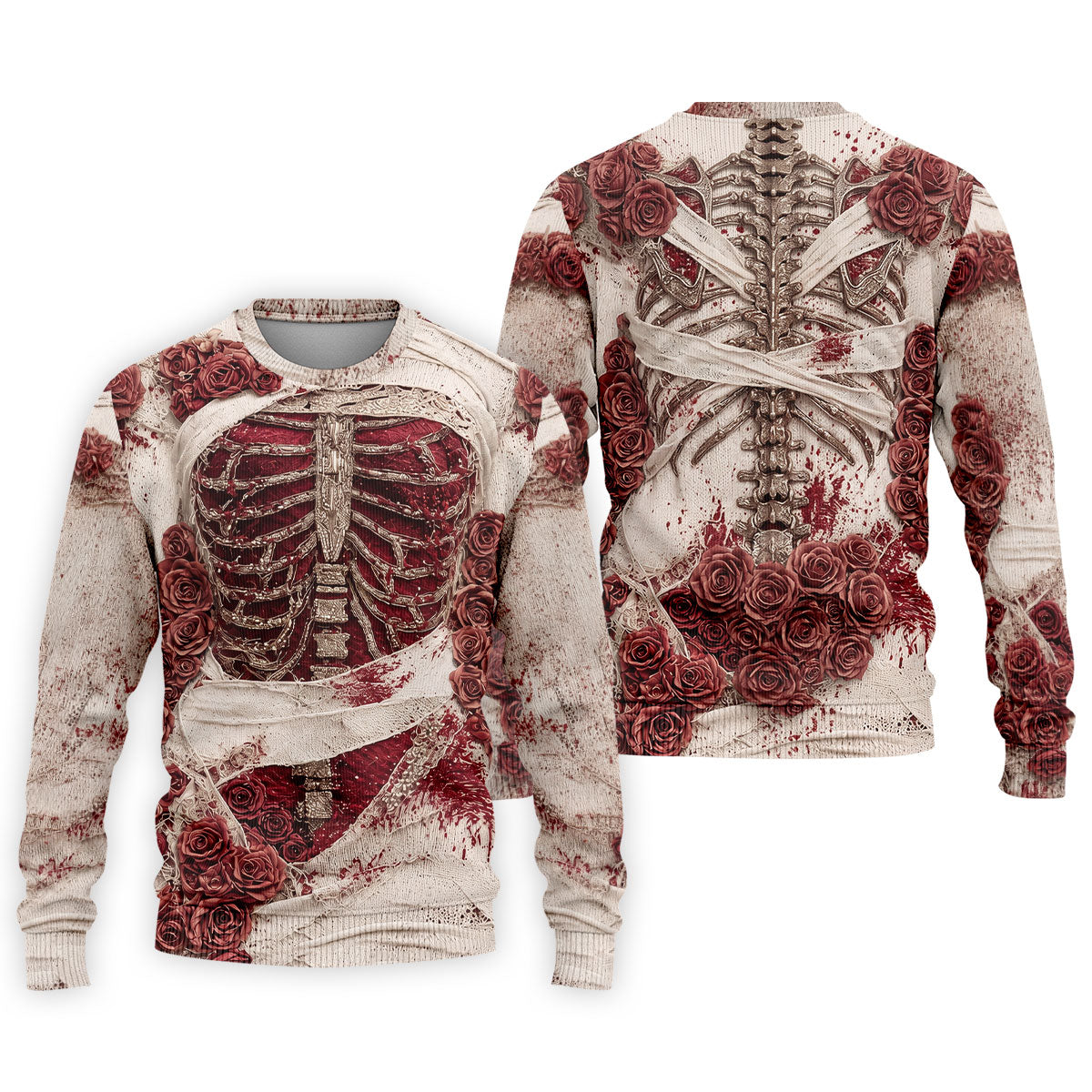 Bloody Skeleton Rose Halloween Polo Shirt, Polo Shirts For Men, Mens Golf Apparel