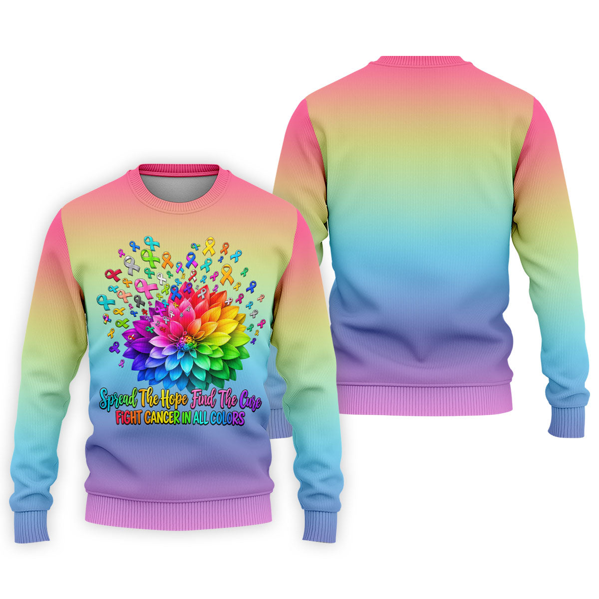Spread Hope Find The Cure Rainbow Cancer Polo Shirt, Golf Shirts For Men, Mens Golf Shirts