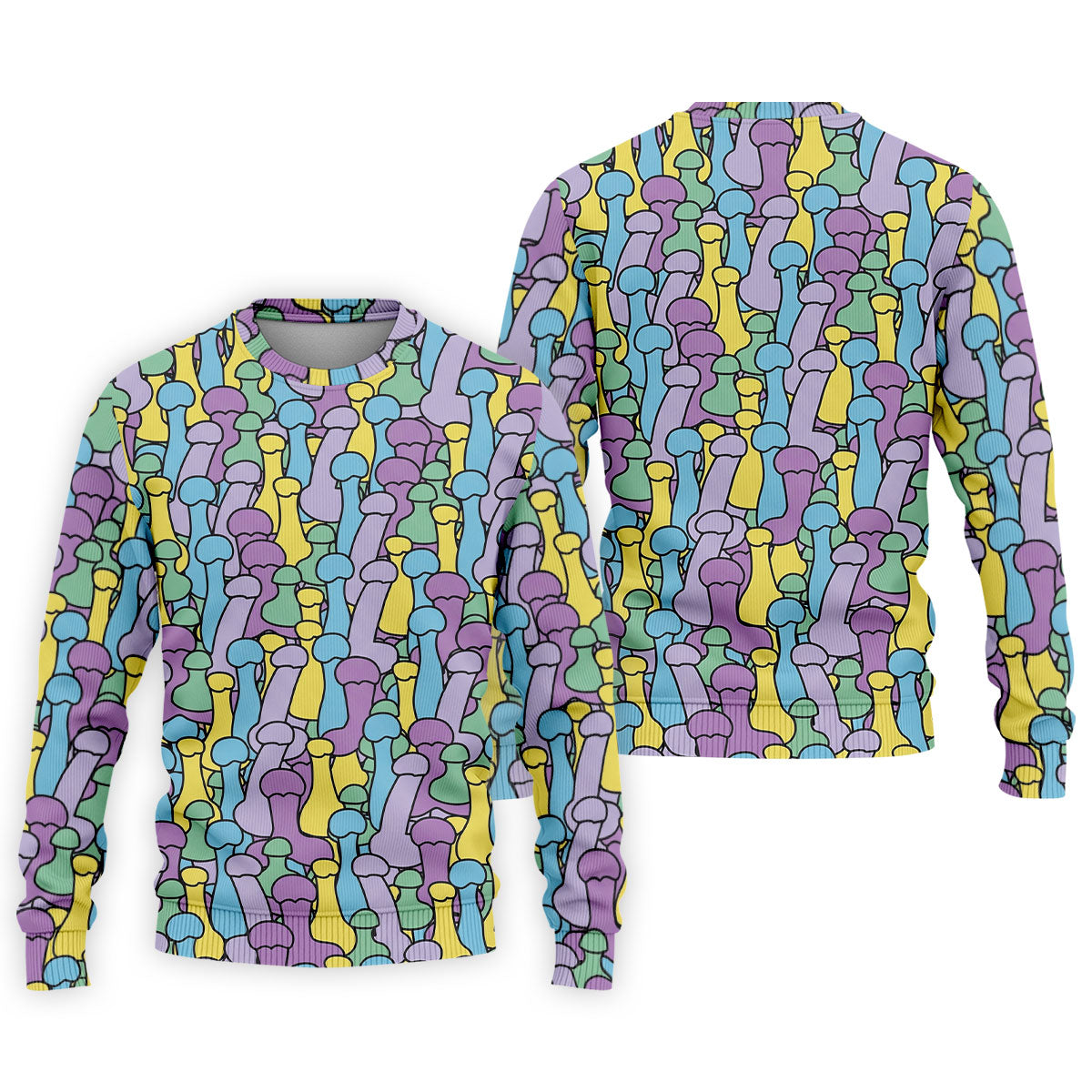 Funny Colorful Adult Humor Pattern Polo Shirt, Mens Golf Shirts, Golf Apparel For Men