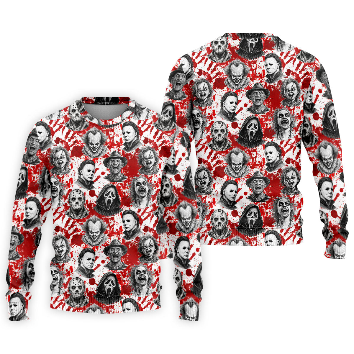Halloween Horror Character Blood Splatter Polo Shirt, Mens Golf Polo, Golf Apparel For Men