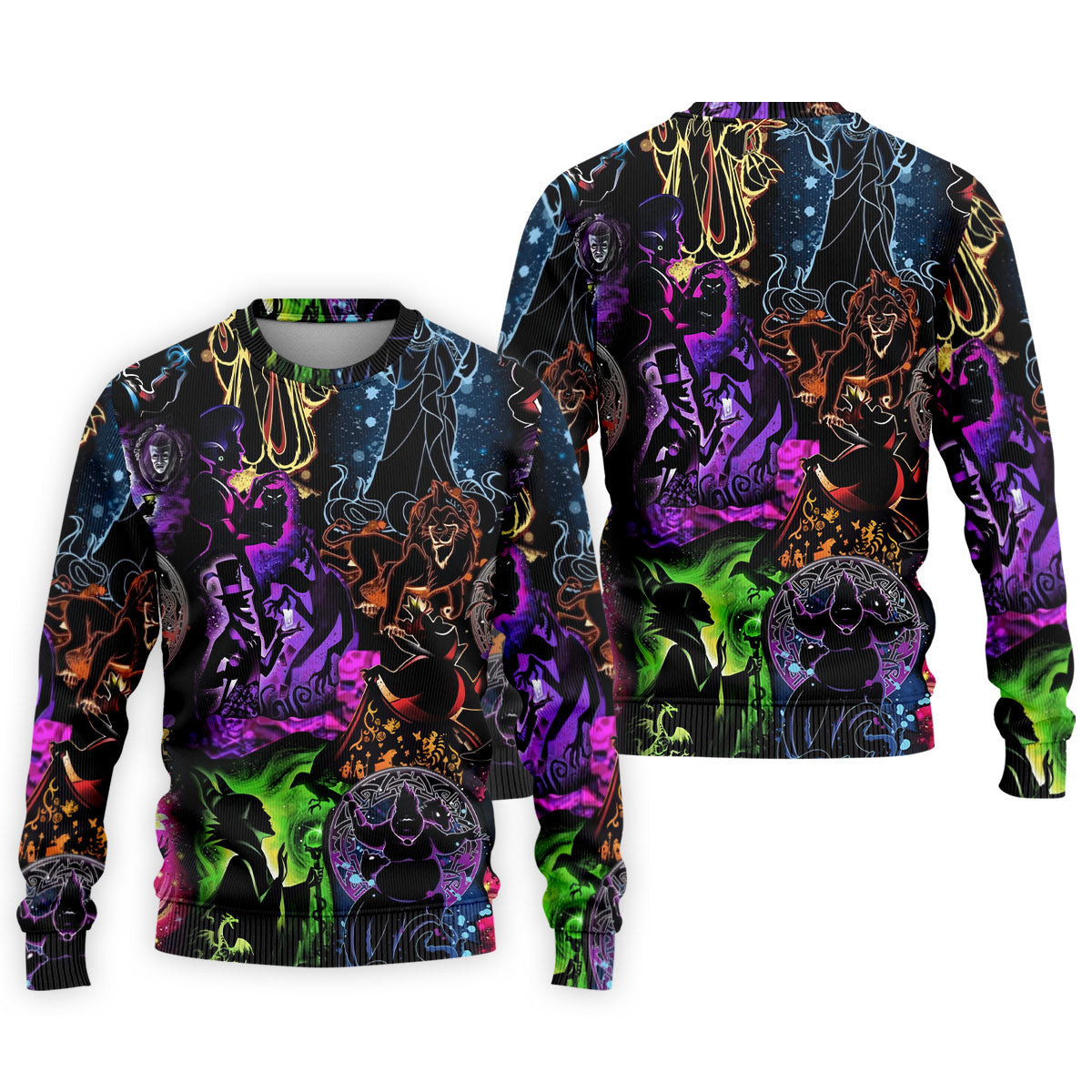 Neon Fantasy Villain Collage Halloween Polo Shirt, Men's Golf Shirt, Golf Apparel For Men