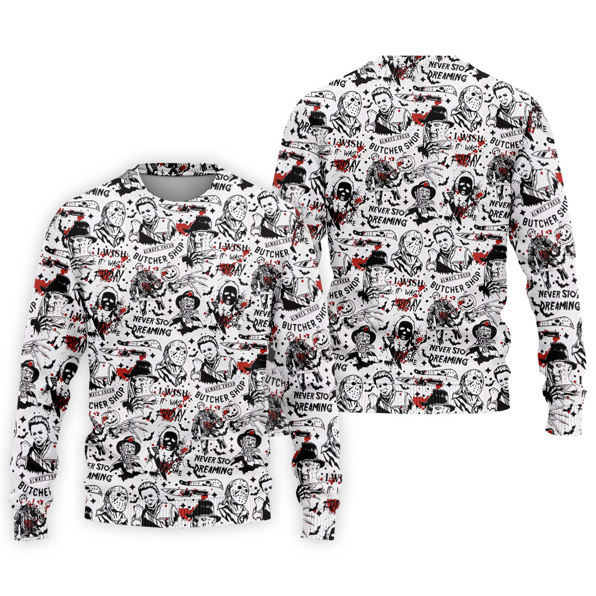 Classic Horror Character Collage Halloween Polo Shirt, Men's Golf Shirt, Mens Golf Apparel