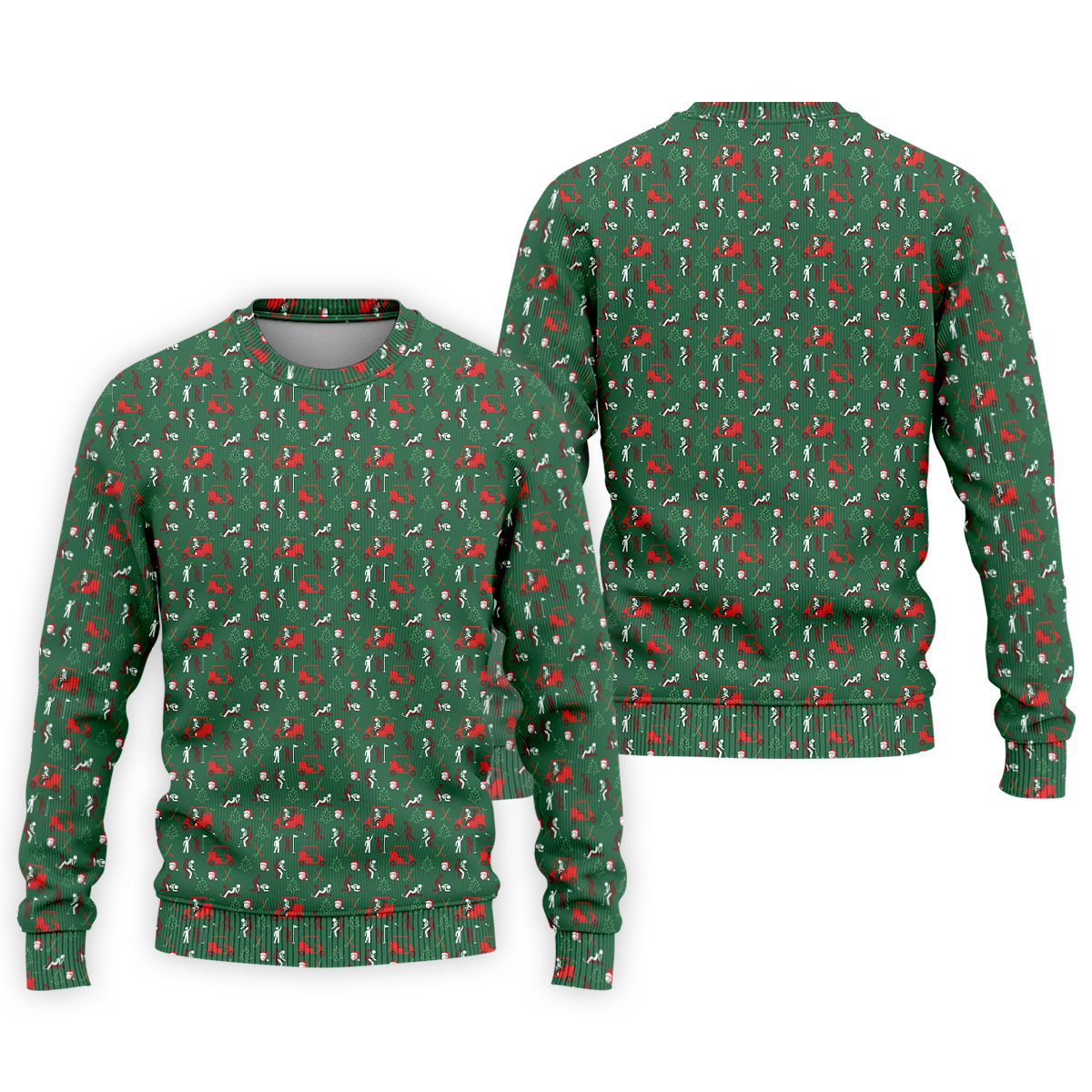 Christmas Golf Cart and Golfer Polo Shirt, Golf Polo Shirts For Men, Mens Golf Shirts