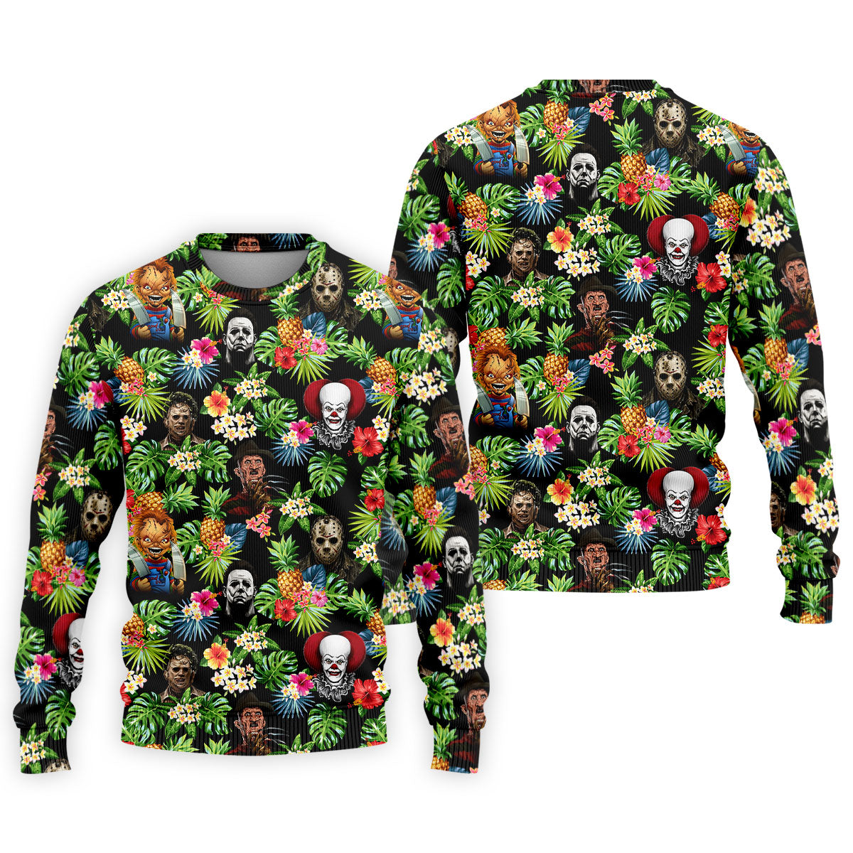 Tropical Horror Character Halloween Golf Shirt, Mens Golf Apparel, Printed Golf Shirt