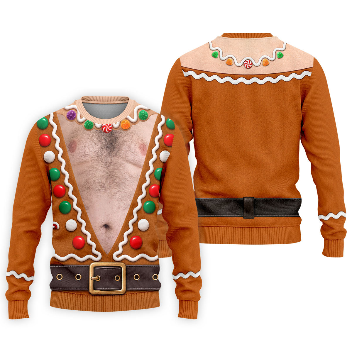 Funny Christmas Gingerbread Costume Polo Shirt, Mens Golf Apparel, Men's Golf Shirt